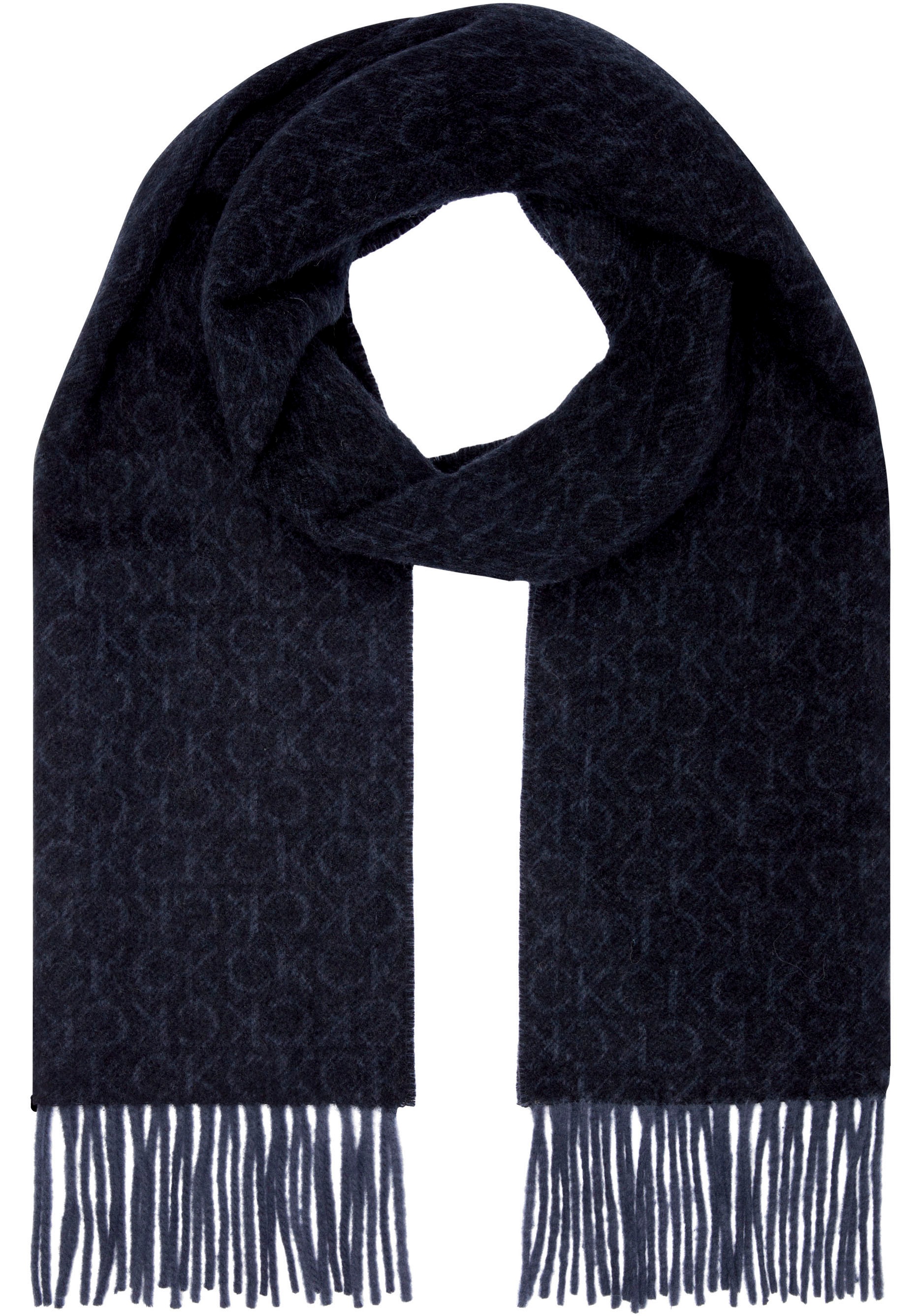 Calvin Klein Schal "CLASSIC WOOL SCARF MONOGRAM", mit Logoprägung günstig online kaufen