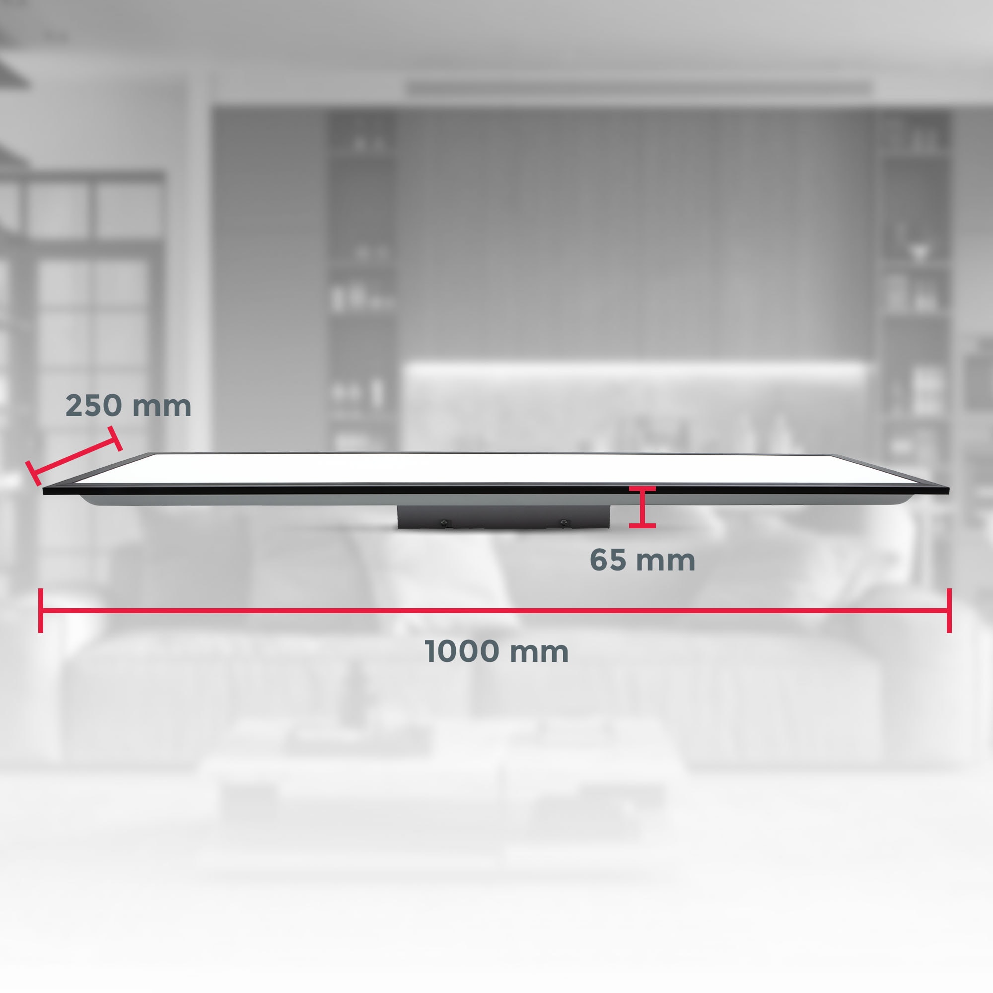 B.K.Licht LED Deckenleuchte »BKL1498 CCT Deckenlampe mit Fernbedienung, Ultraflach, LED Panel«, 1 flammig, Leuchtmittel LED-Modul | LED fest integriert, 3.000K - 6.500K, 2.600Lm, 24W, 100x25x6,5 cm, Schwarz