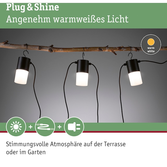 Paulmann LED Gartenleuchte »Outdoor Plug & Shine Leuchtenkette Tubs IP44  3000K 24V E14«, 3 flammig-flammig, IP44 kaufen | BAUR