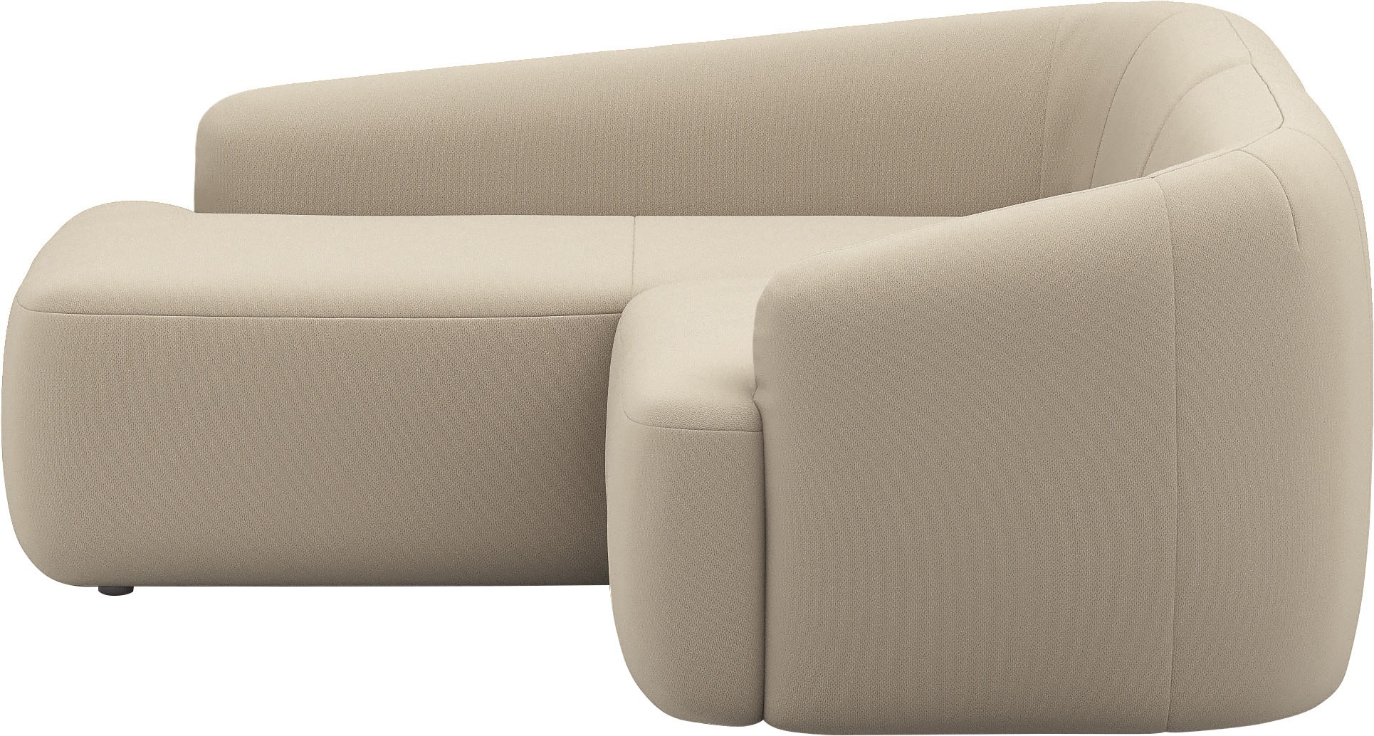 INOSIGN Ecksofa »Nergal, kompakte Stellmaße, Breite 216cm, organisches Design, L-Form«, Modernes Design, schlichte Optik, stilvoller Blickfang im Wohnzimmer