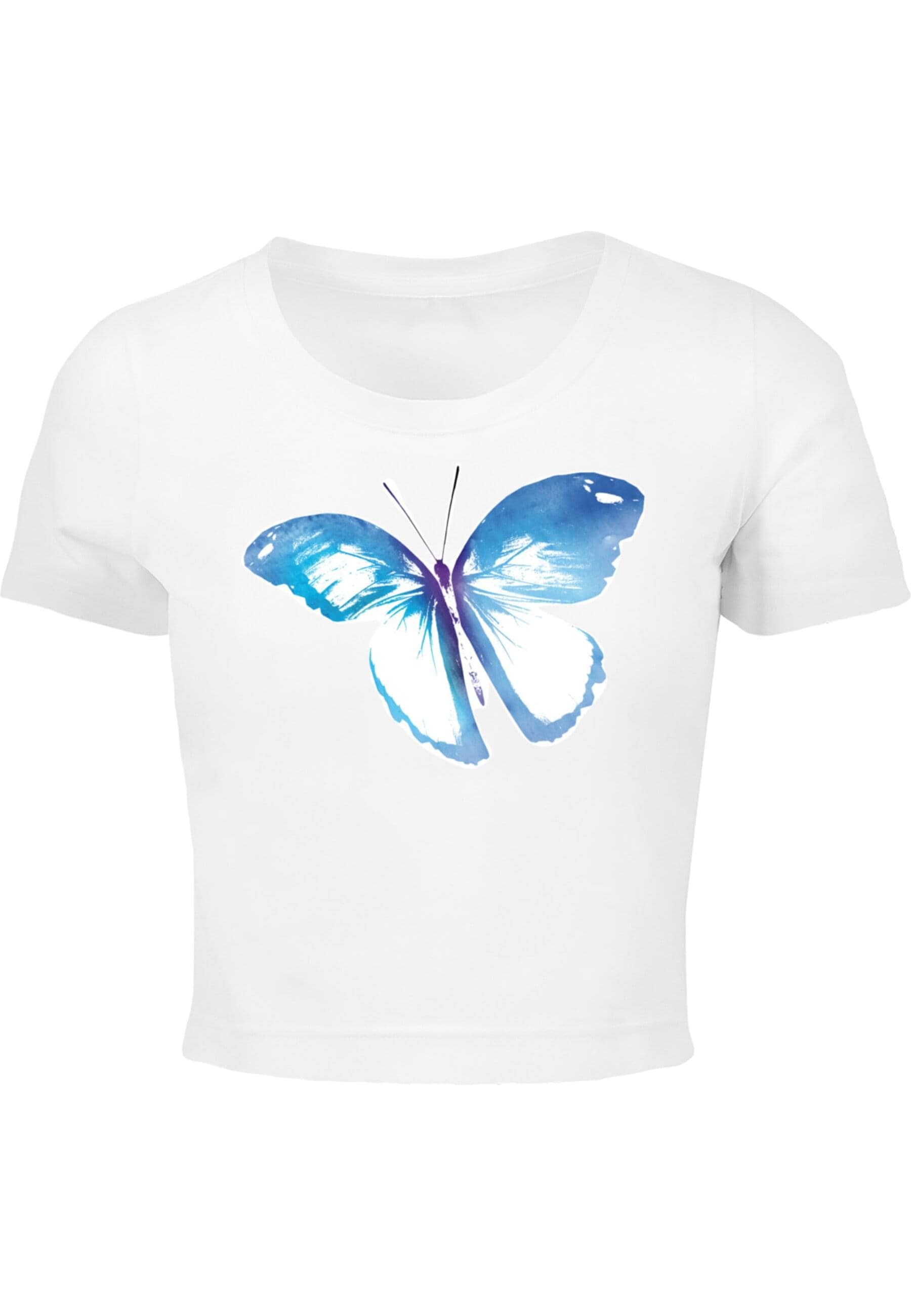 MisterTee T-Shirt "MisterTee Damen Ladies Butterfly Cropped Tee" 1 Stk. tlg günstig online kaufen