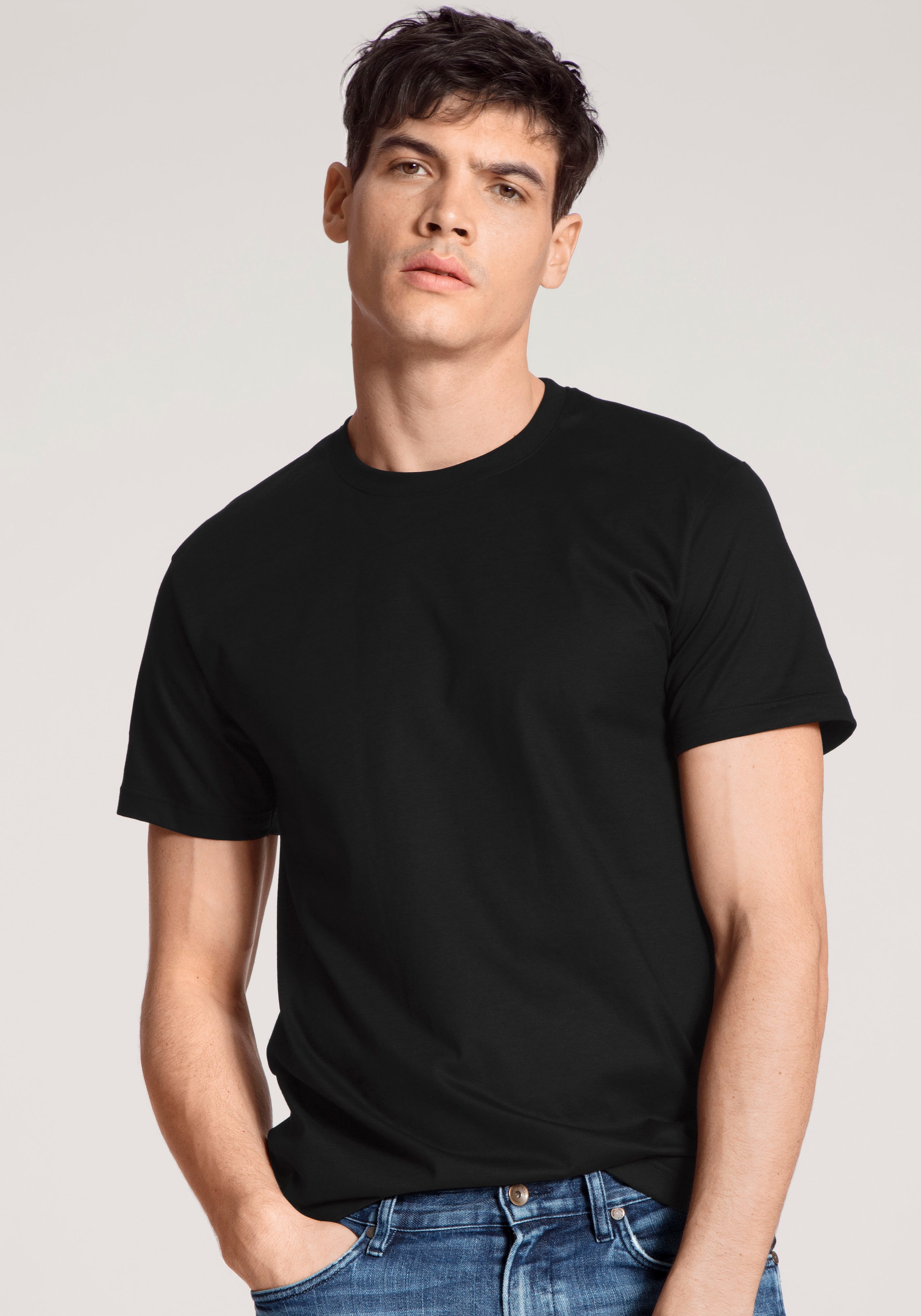 CALIDA T-Shirt "Natural Benefit", (2er Pack), Modern Fit, Single Jersey, Ku günstig online kaufen