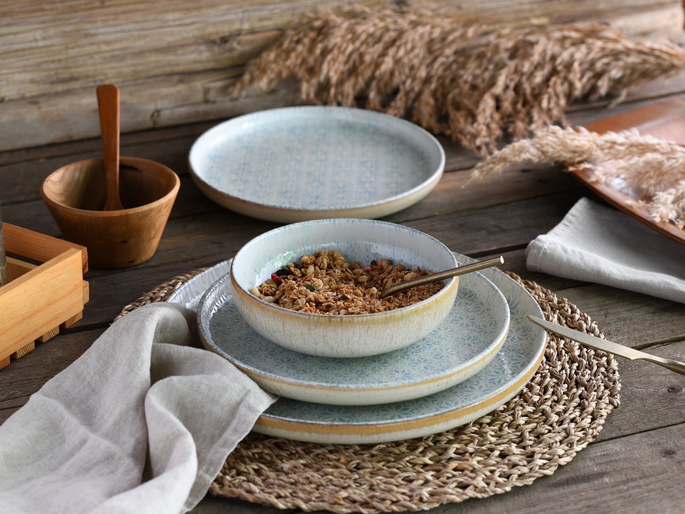 CreaTable Teller-Set »Uno Emiliana, Tellerset 12-tlg«, (Set, 12 tlg.), Shabby Look, Vintage Style