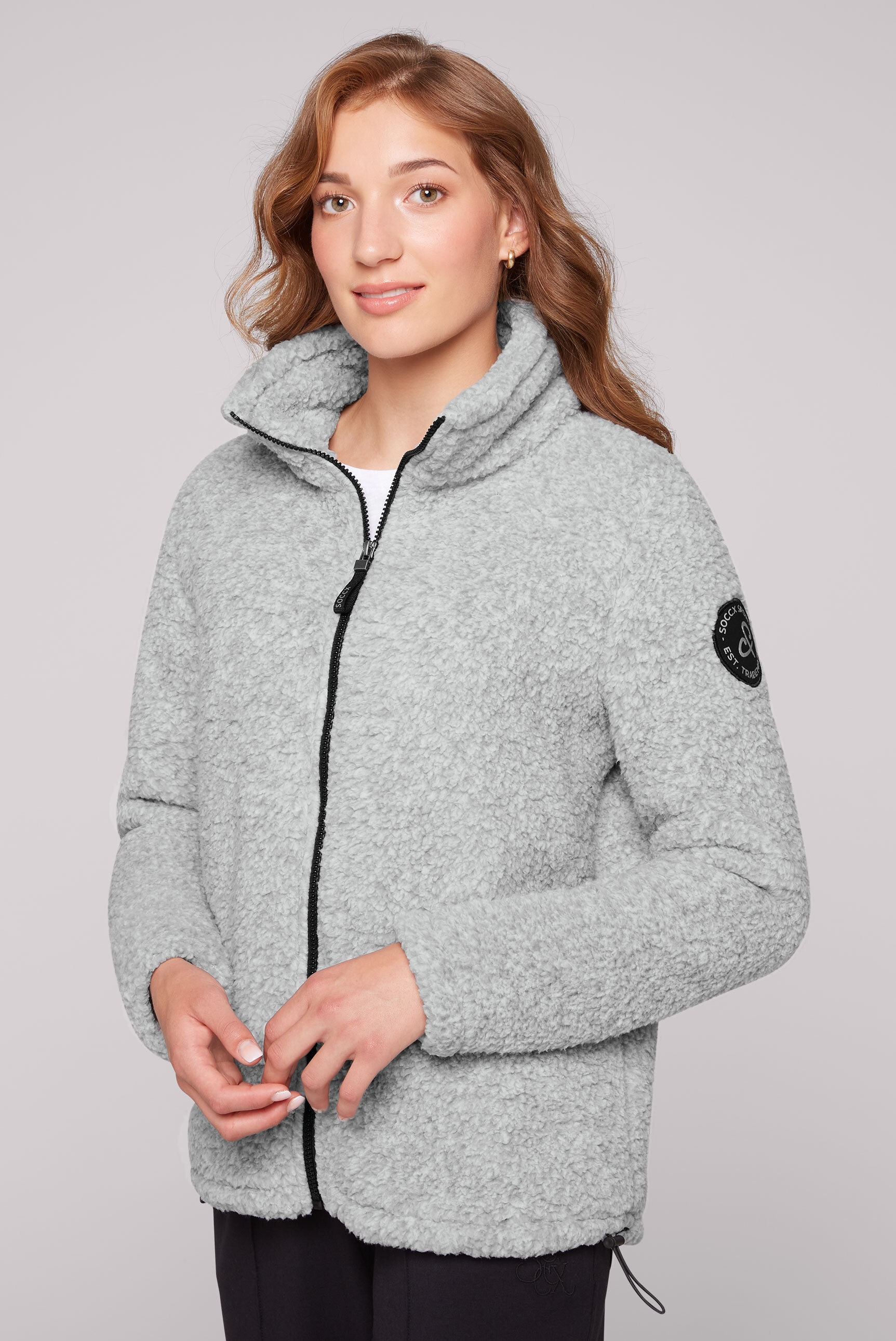 Sweatjacke, mit verstellbarem Gummizug im Saum