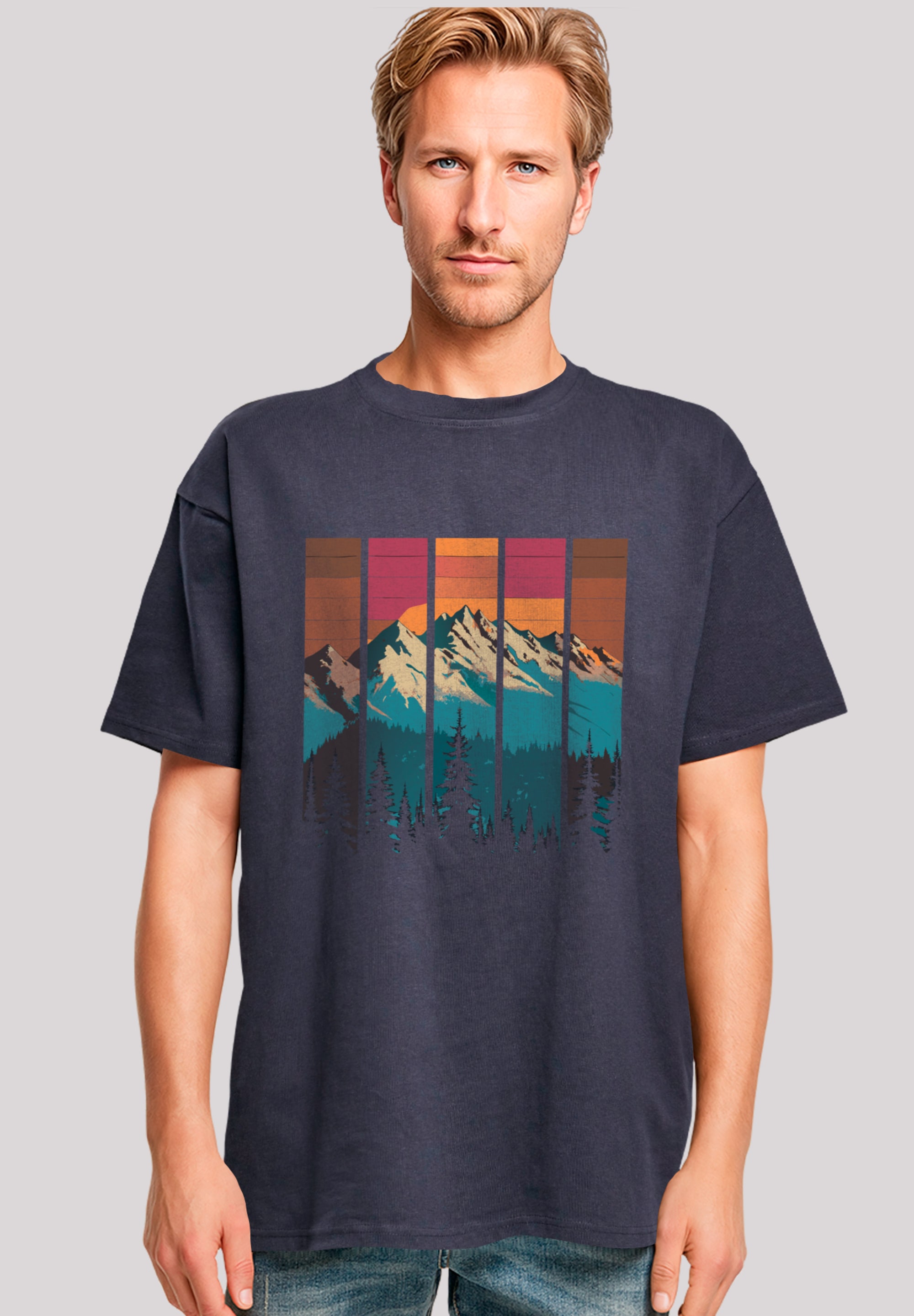 F4NT4STIC T-Shirt "Berg Sonnenuntergang Retro" Premium Qualität günstig online kaufen