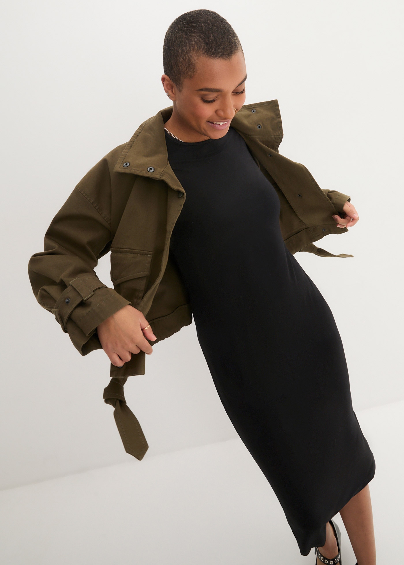 bonprix Shirtkleid 1 tlg. für den Alltag, aus leicht fließendem Material, mit 3/4-Ärmeln