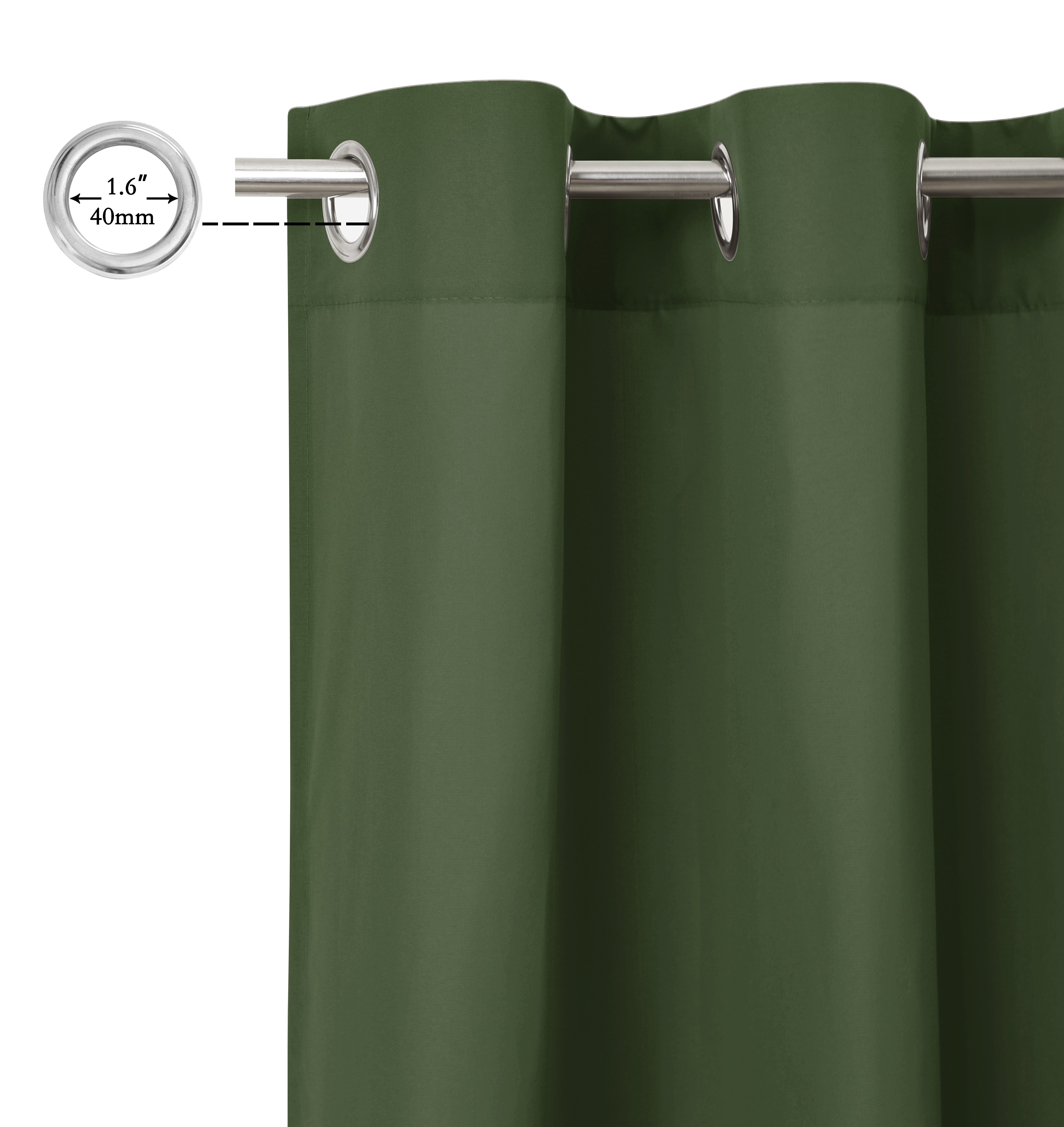 Thumbnail - my home Vorhang "Parry" Ösen 2 Stk. tlg. 2-er Set, blickdicht, monochrom, basic