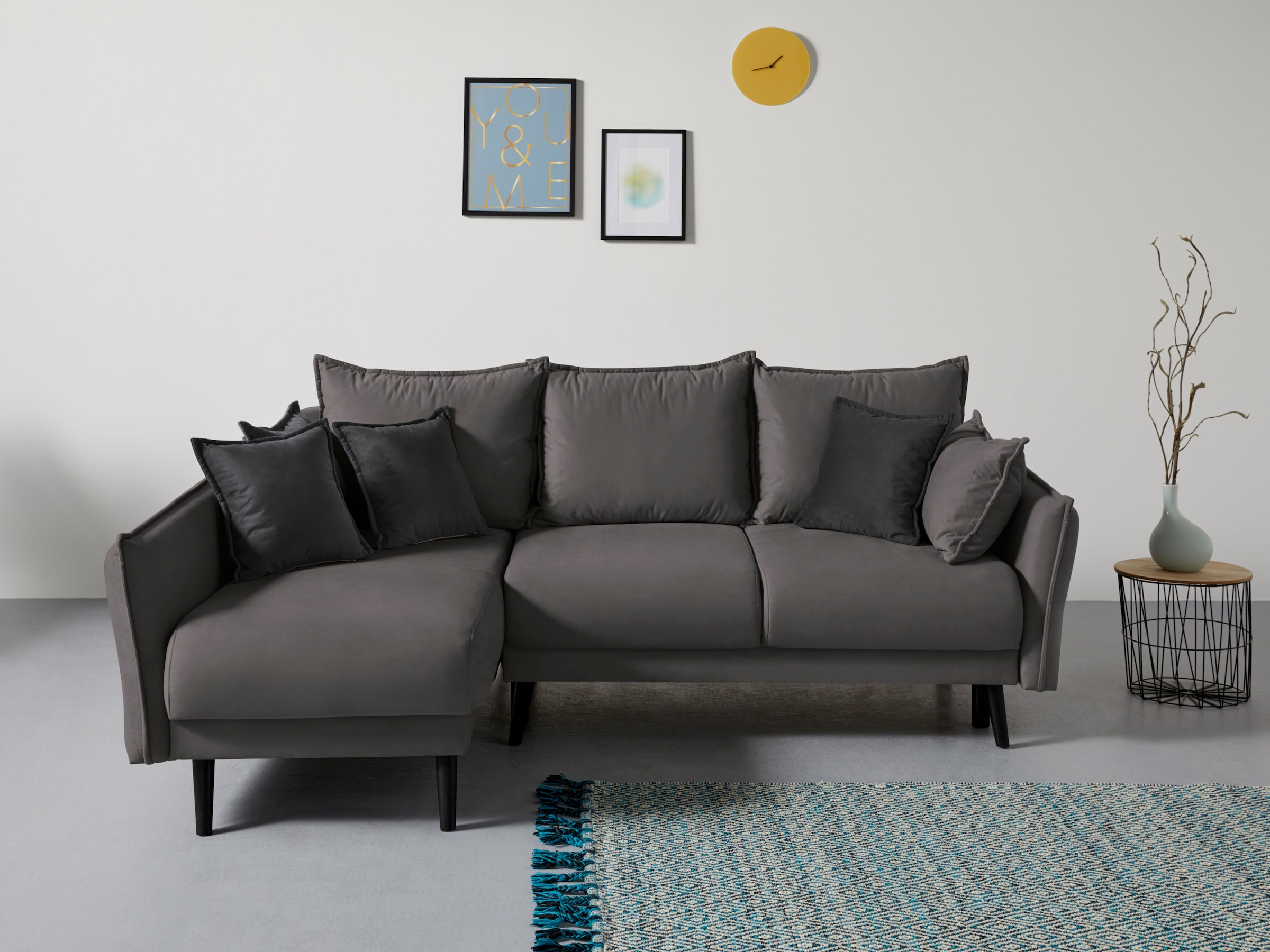 Home affaire Ecksofa "Asra L-Form" incl. Bettfunktion und Bettkasten, Seite günstig online kaufen