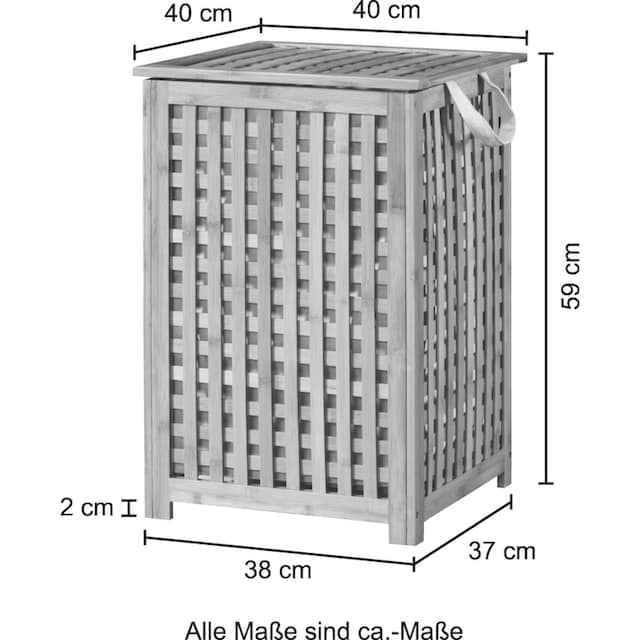 welltime Wäschekorb »Bambus«, Wäschesammler, Breite 40 cm | BAUR