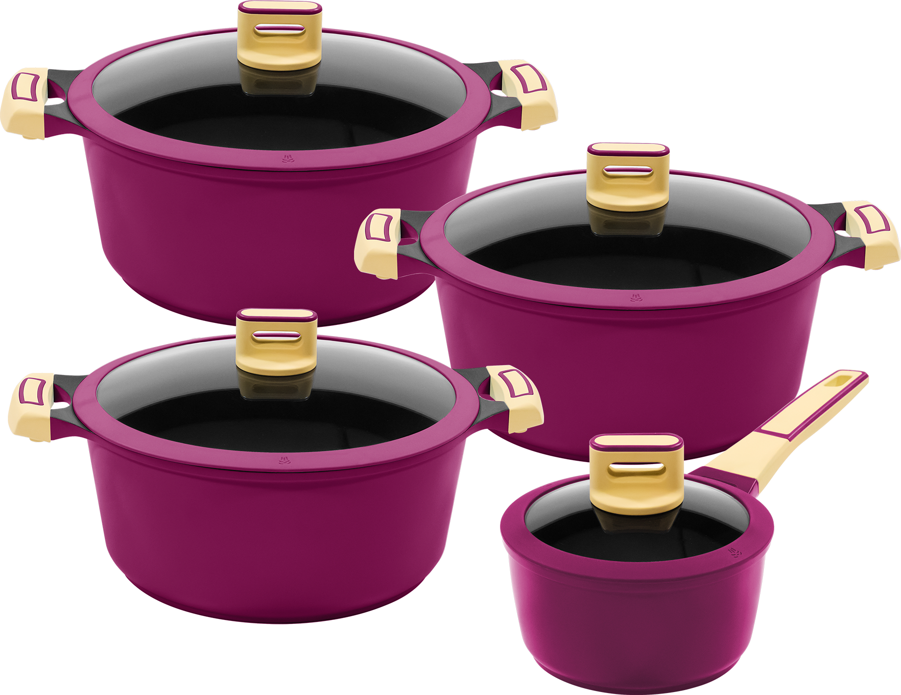 KING Kochtopf "GOURMET" Set, 8 Stk. tlg. Aluminiumguss günstig online kaufen