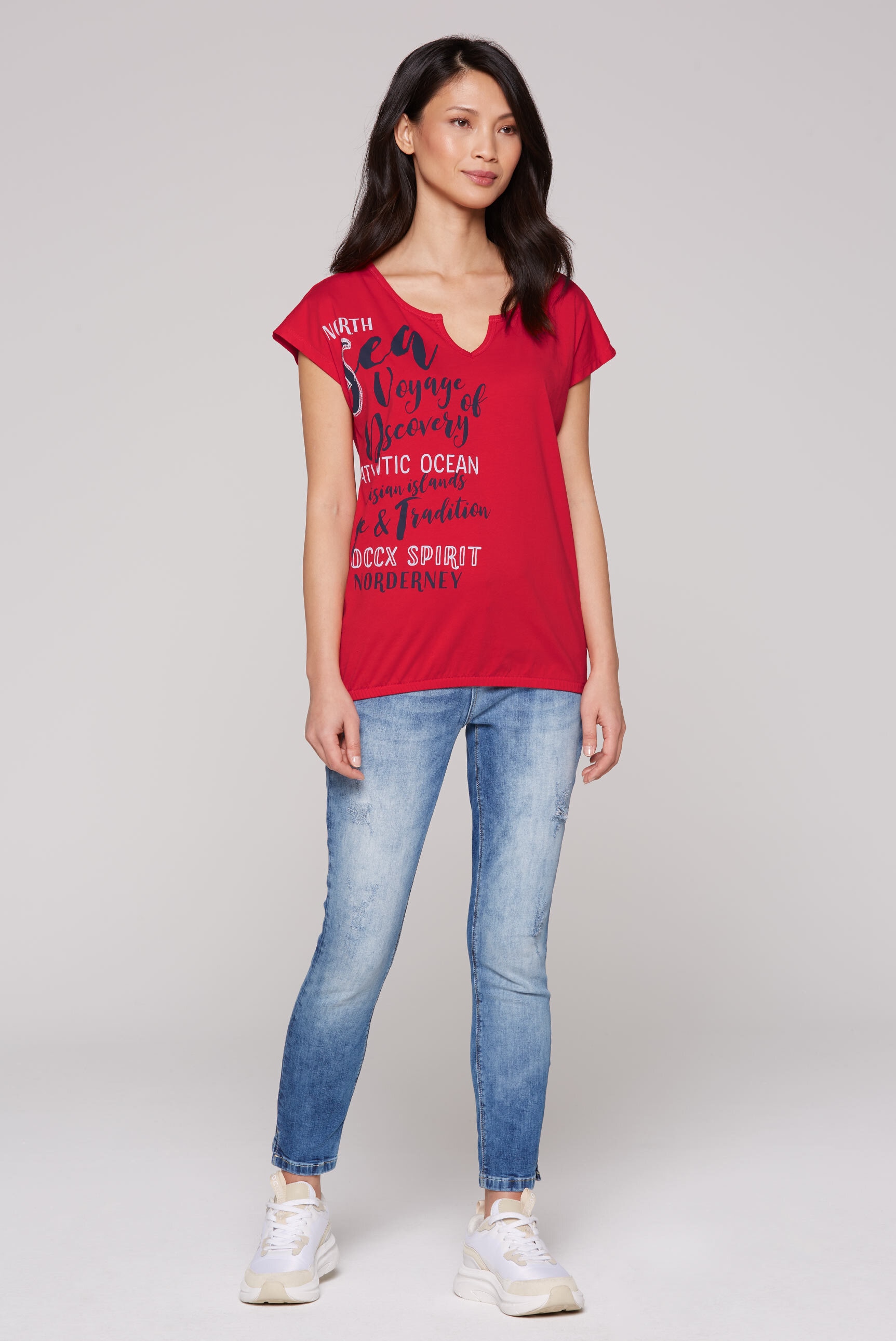 SOCCX Rundhalsshirt, mit Gummizug im Saum