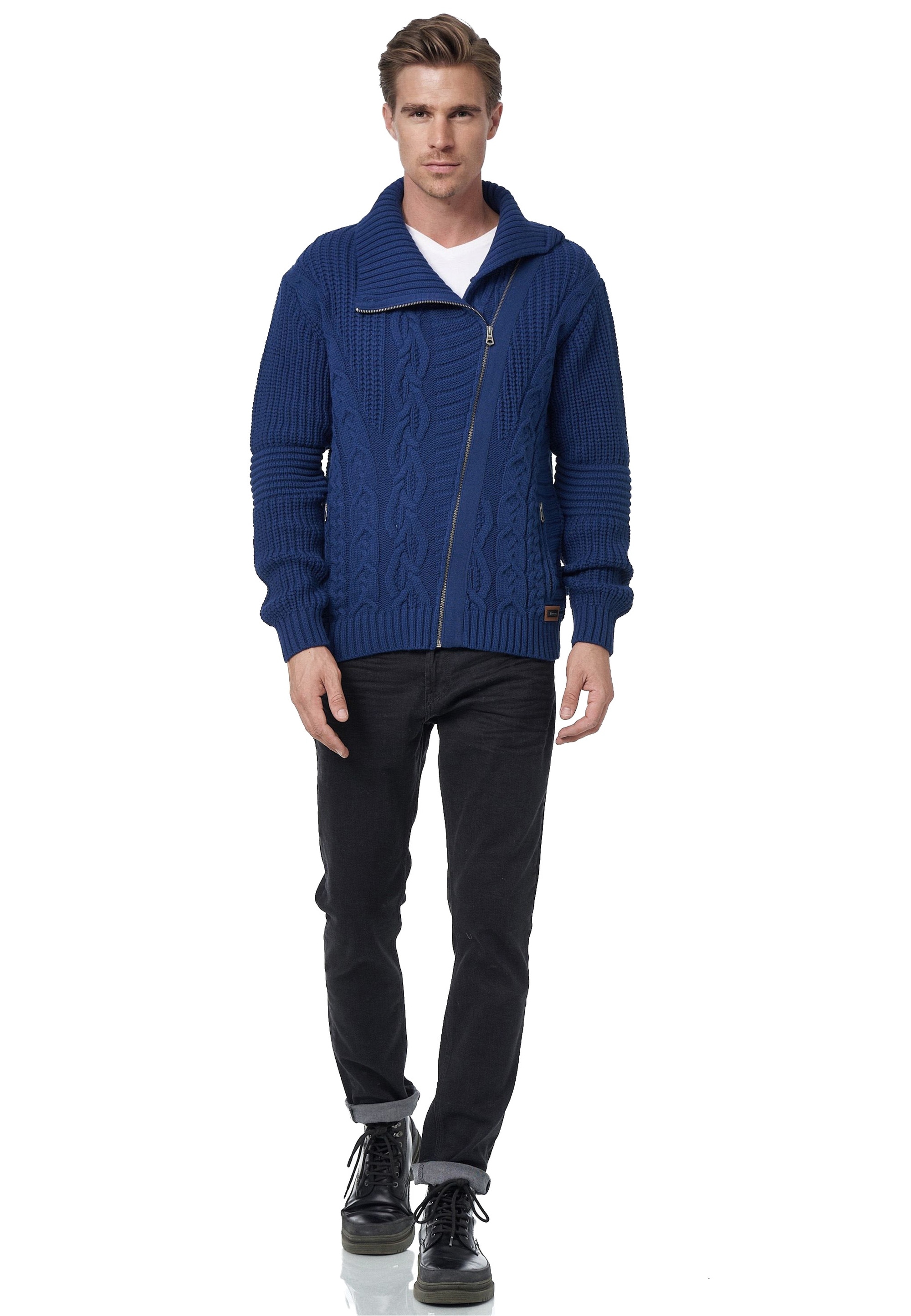 Rusty Neal Strickjacke, mit asymmetrischem Reißverschluss