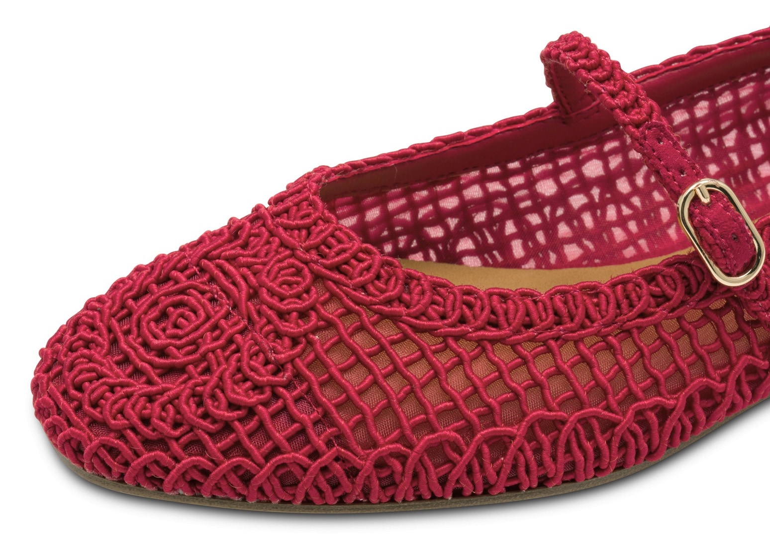 Tamaris Riemchenballerina, Blockabsatz, Halbschuh, Frühlingsschuh in modischer Häkeloptik