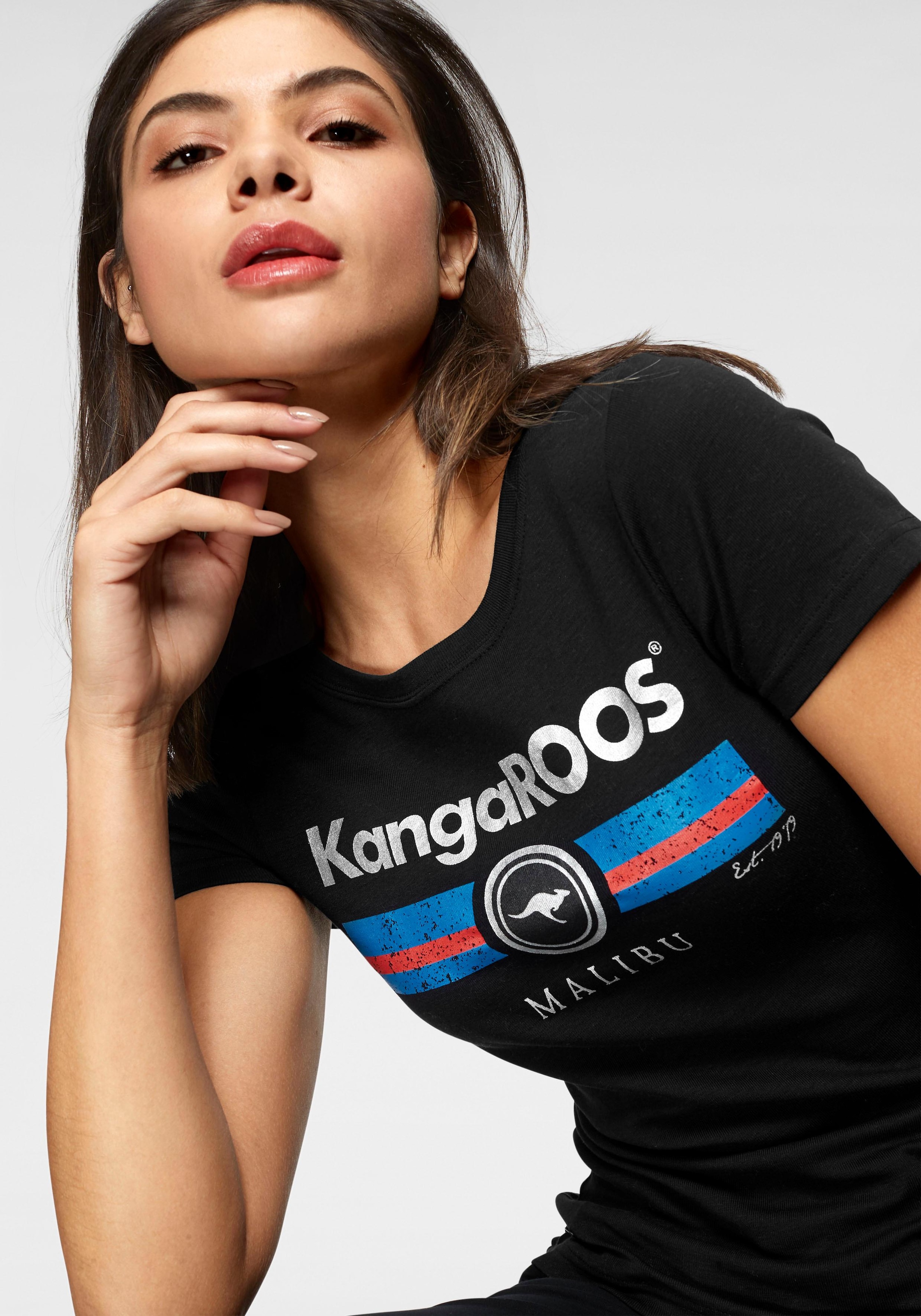 KangaROOS T-Shirt mit Metallic-Druck vorne online | kaufen BAUR