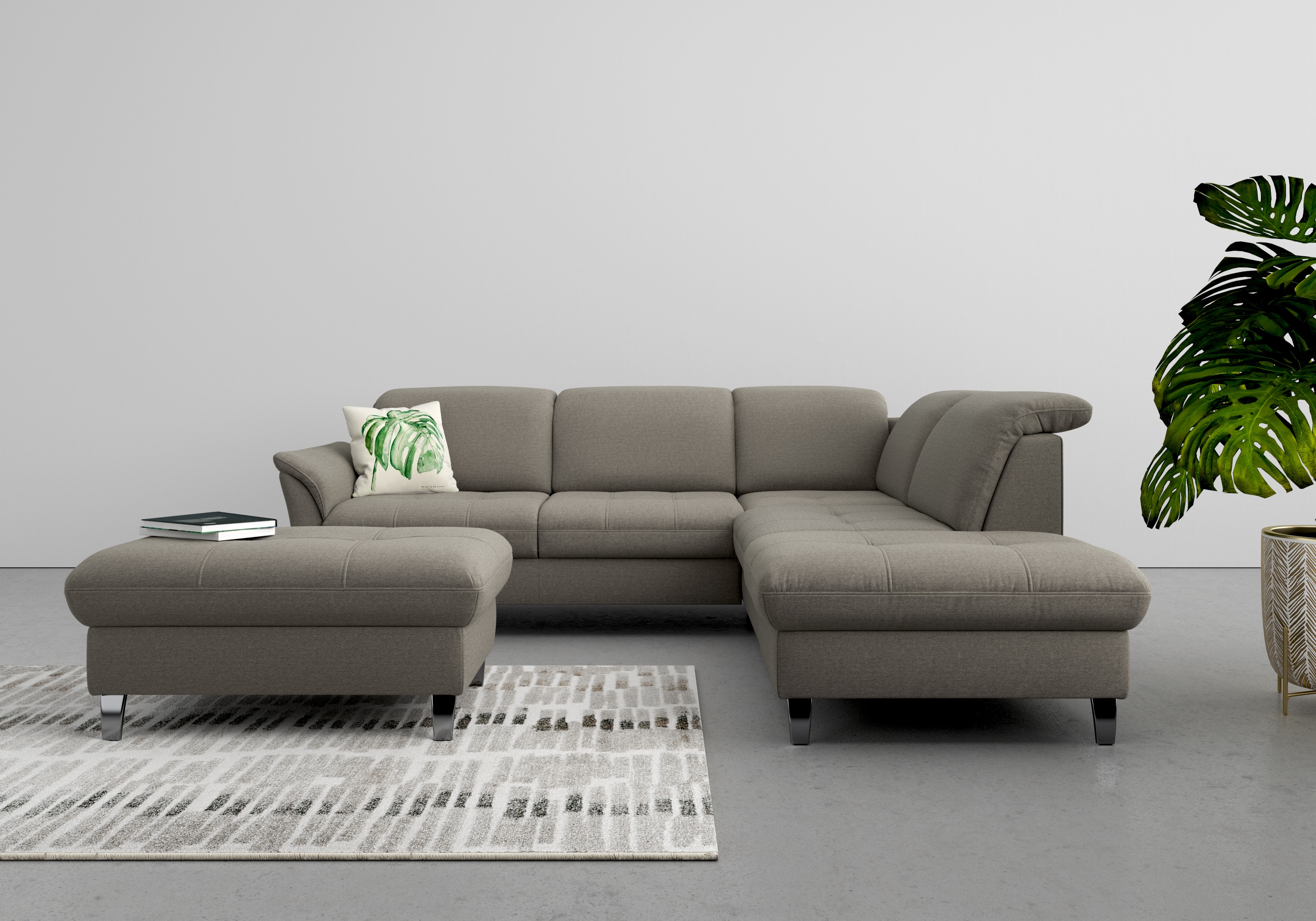 sit&more Ecksofa "Maggiore L-Form" wahlweise mit Kopfteilverstellung, Schlaffunktion und Stauraum