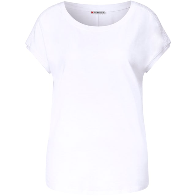 STREET ONE T-Shirt, mit modischen Ziernähten und Raffungen auf den Schultern  bestellen | BAUR