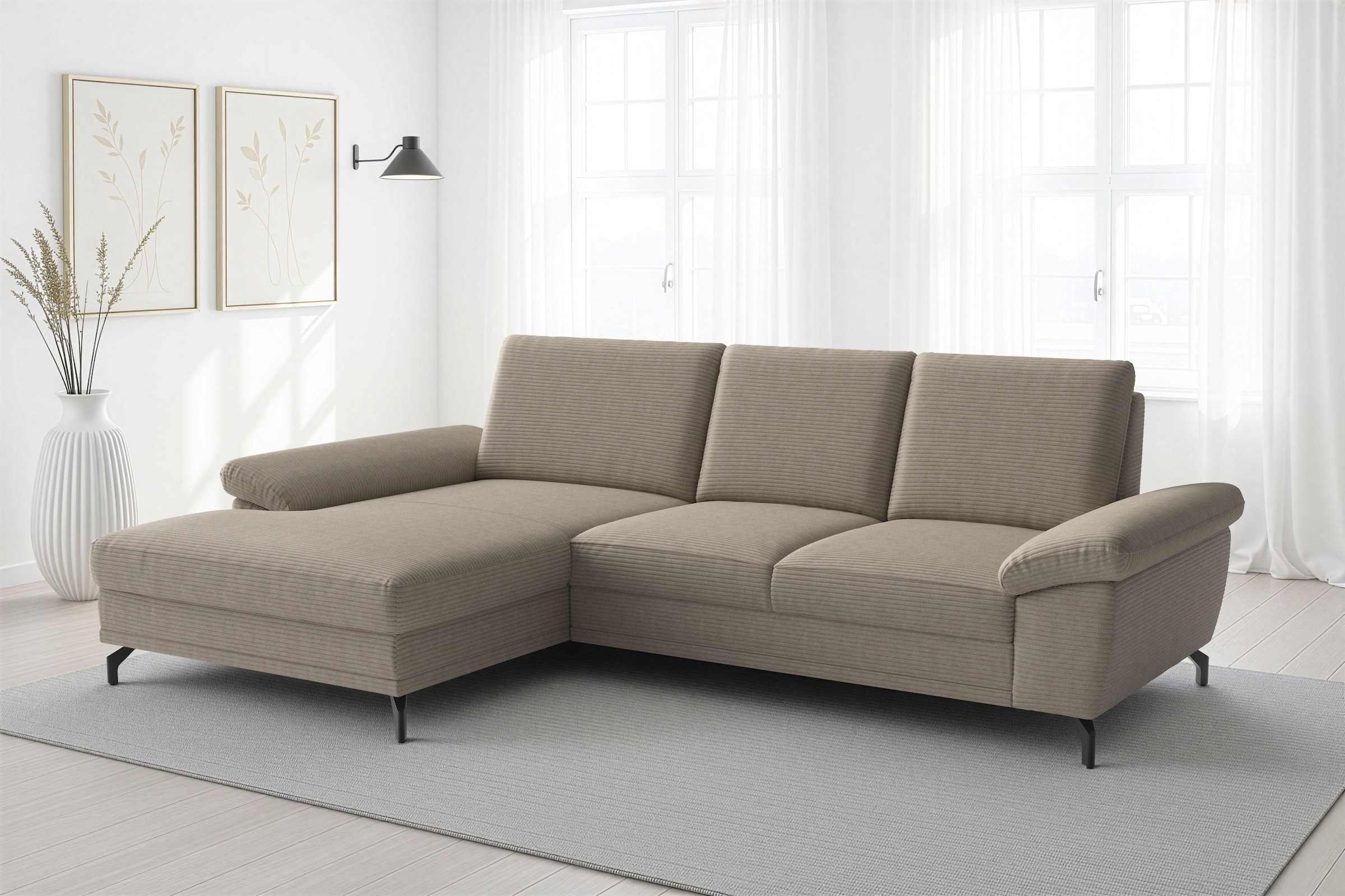 sit&more Ecksofa "Chelsea L-Form, B: 264 cm, Armteil- & Sitztiefenverstellung" optional Schlaffunktion und Bettkasten