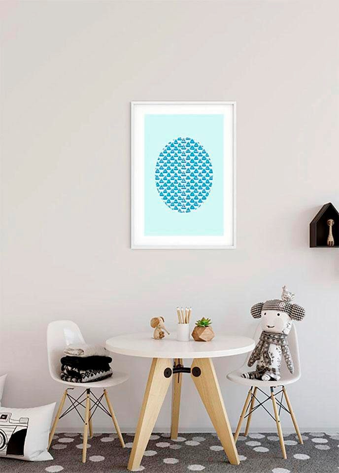 Komar Poster »Shelly Patterns Aqua«, Formen-Kunst, (1 St.), Kinderzimmer, Schlafzimmer, Wohnzimmer