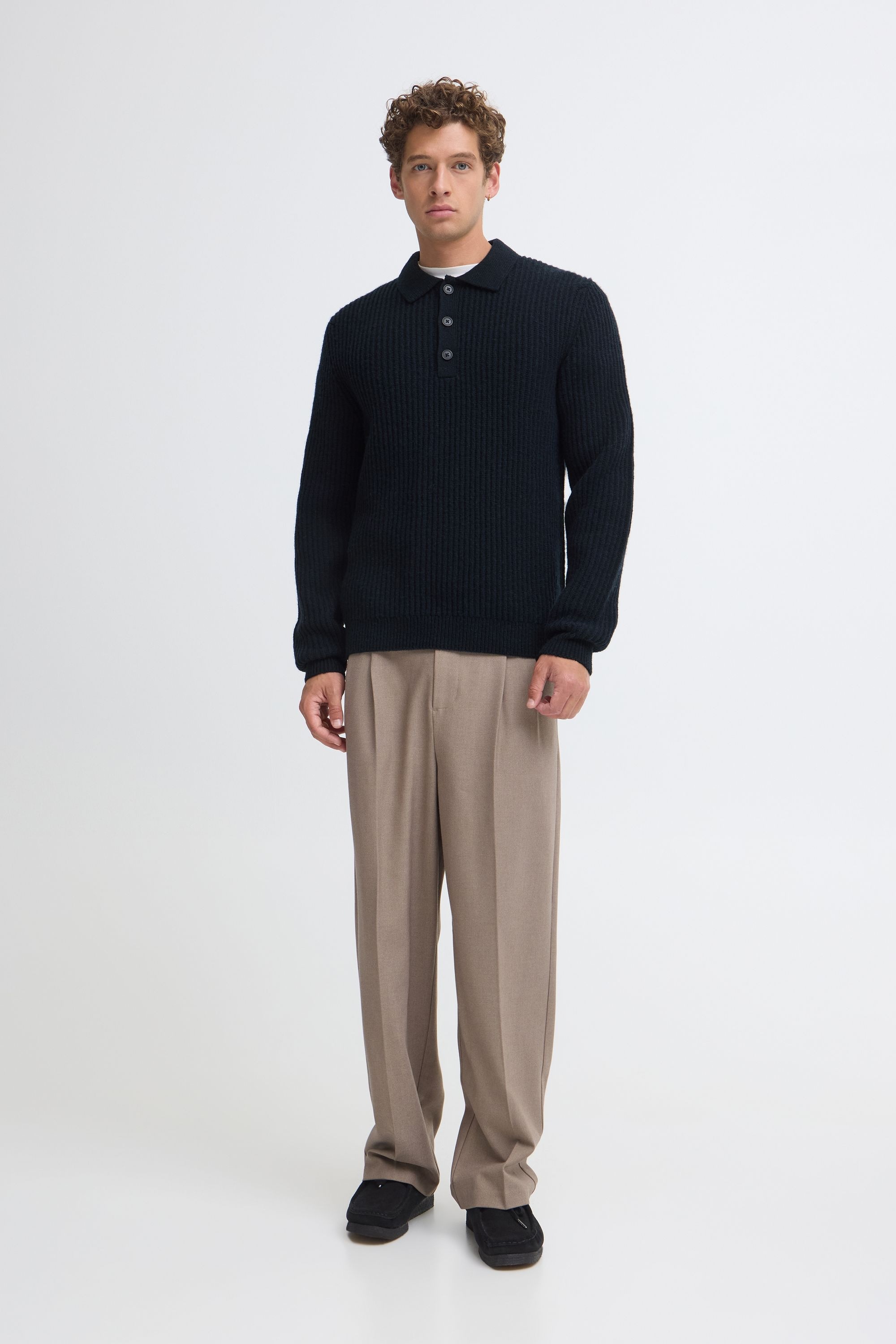 Casual Friday Strickfleece-Pullover »Strickpullover CFAlbret Polo Knit«