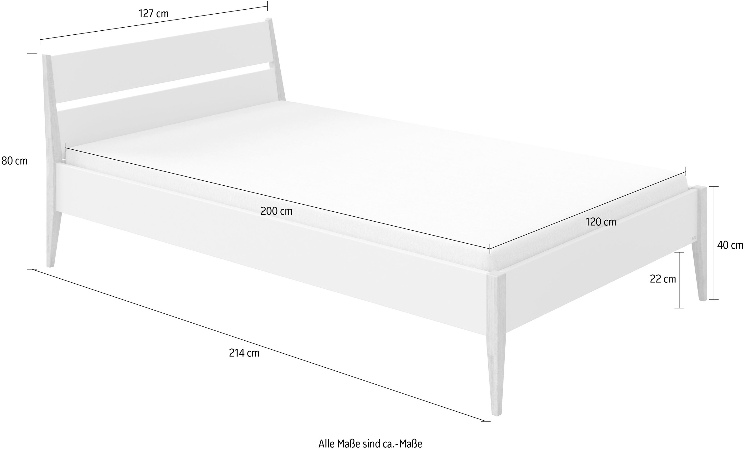 PAIDI Kinderbett »STIENE in verschiedenen Größen und Farben« 90/120/140x200cm - Beige, Grau, Eiche massiv,  Jugendbett mit Massivholz, pflegeleicht, langlebig, Jugendliege