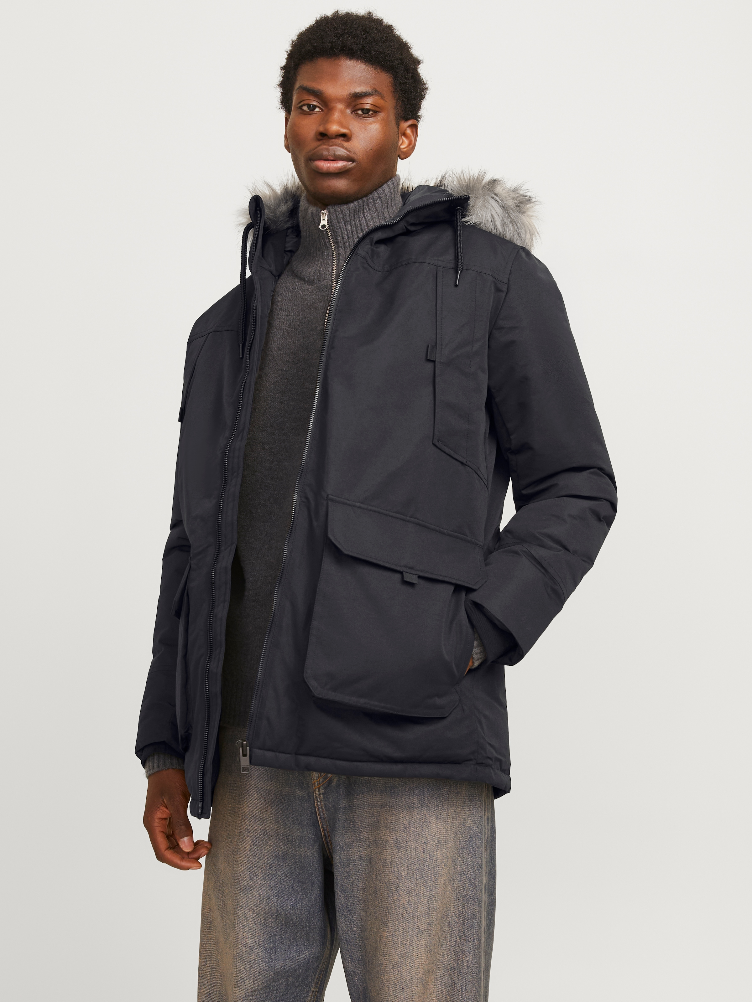 Jack & Jones Parka "JJECONSTRUCT FAUX FUR PARKA SN", mit Kapuze günstig online kaufen