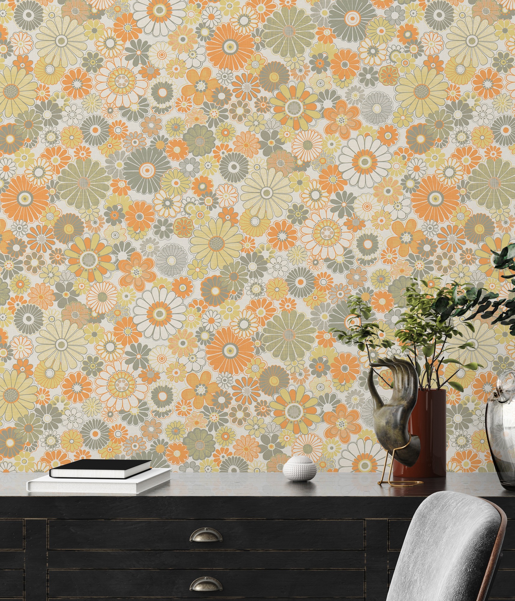 A.S. Création Vliestapete »Retro Chic florale Tapete Mustertapete Retro Blumen«, matt, Vintage Vliestapete für Schlafzimmer Küche Wohnzimmer Floral Design