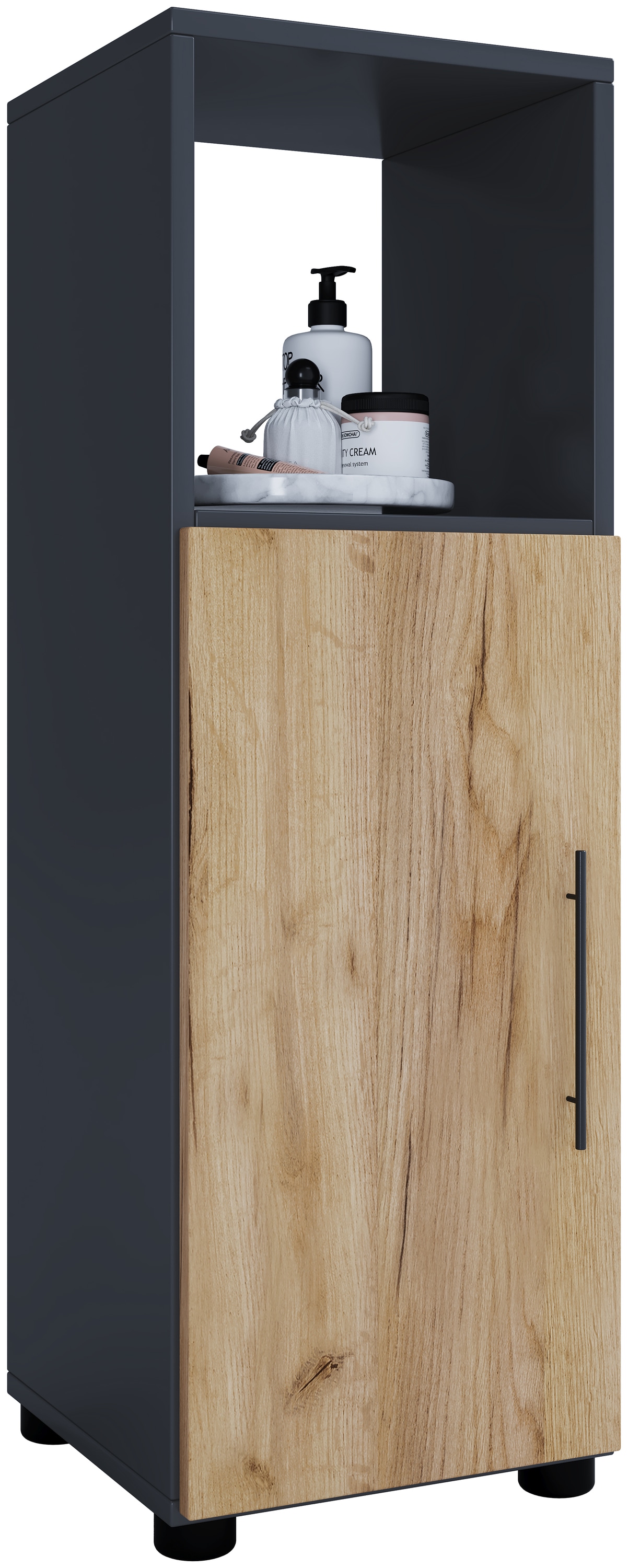 VCM Midischrank "Holz Badmöbel Midischrank Badschrank Bad Flandu" 1 Stk. tlg.