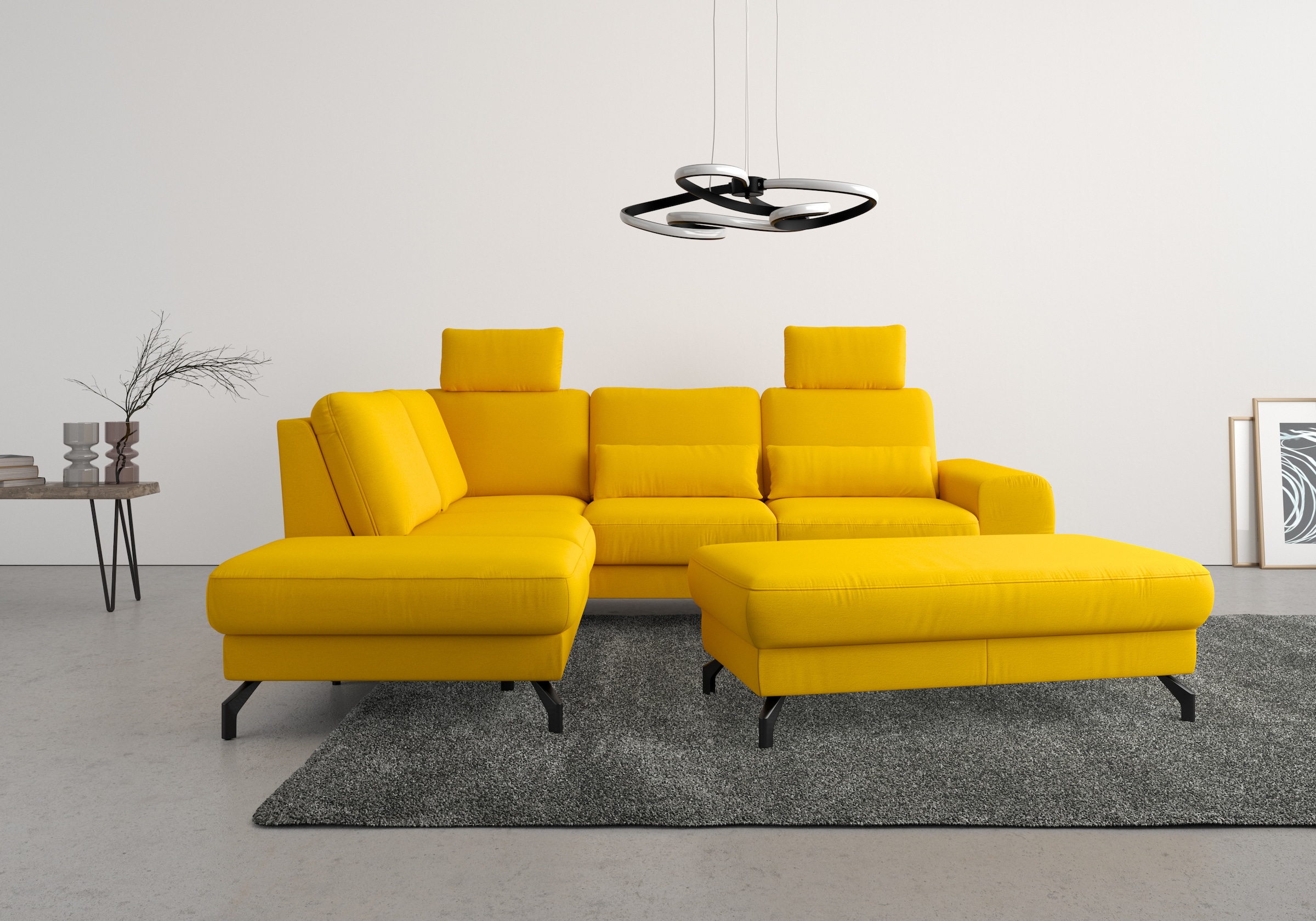 sit&more Ecksofa "Cinturo L-Form" inklusive Sitztiefenverstellung und Federkern, Sitzhöhe 45 cm
