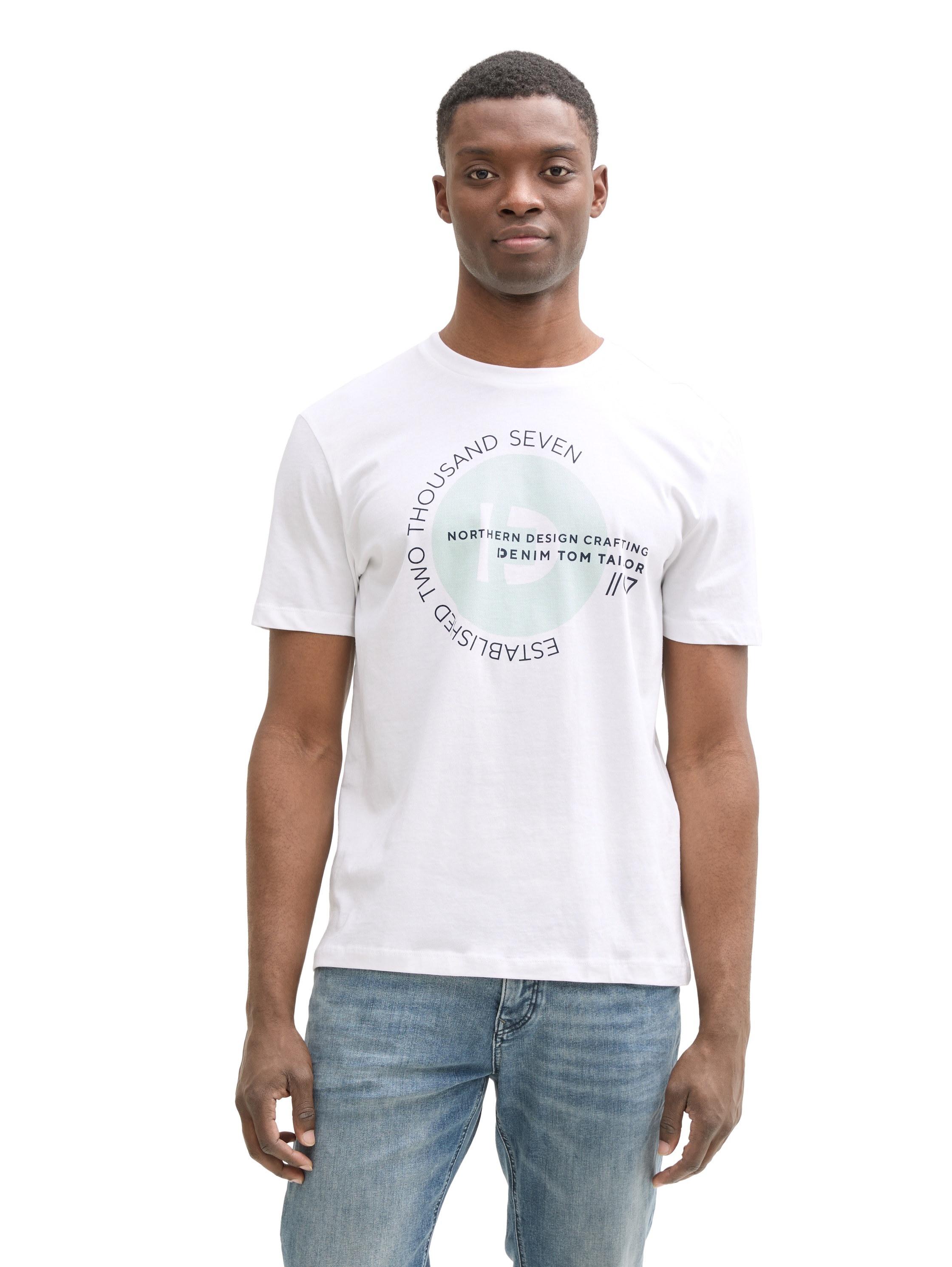 TOM TAILOR Denim T-Shirt Packung, 3-er, 3 Stk. tlg. mit großem Druck günstig online kaufen