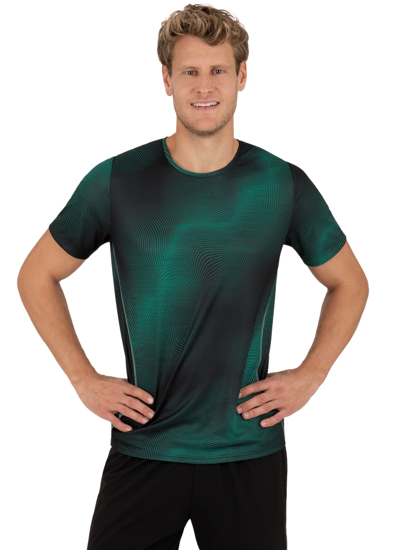 Trigema T-Shirt »TRIGEMA COOLMAX® Sportshirt mit modischem Druck«, (1 tlg.)
