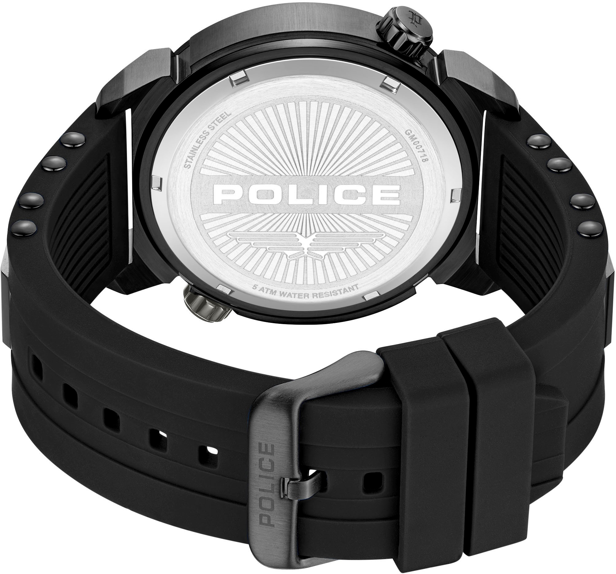 Police Multifunktionsuhr »BOA«, Quarzuhr, Armbanduhr, Herrenuhr, Silikonarmband, analog, Dualzeit