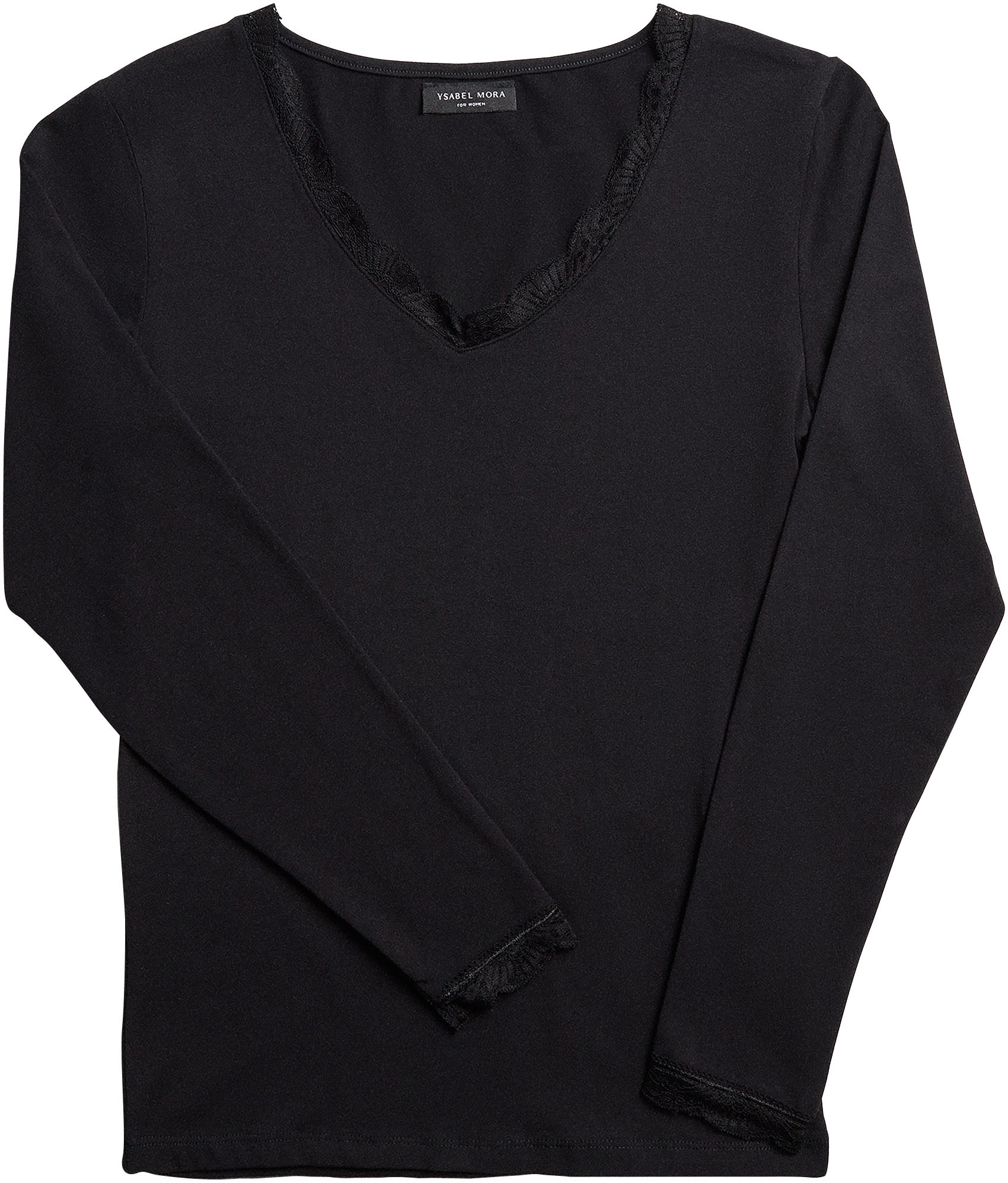 YSABEL MORA Langarmshirt "BASIC COLLECTION COTTON WITH LACE" 2er Pack, das günstig online kaufen