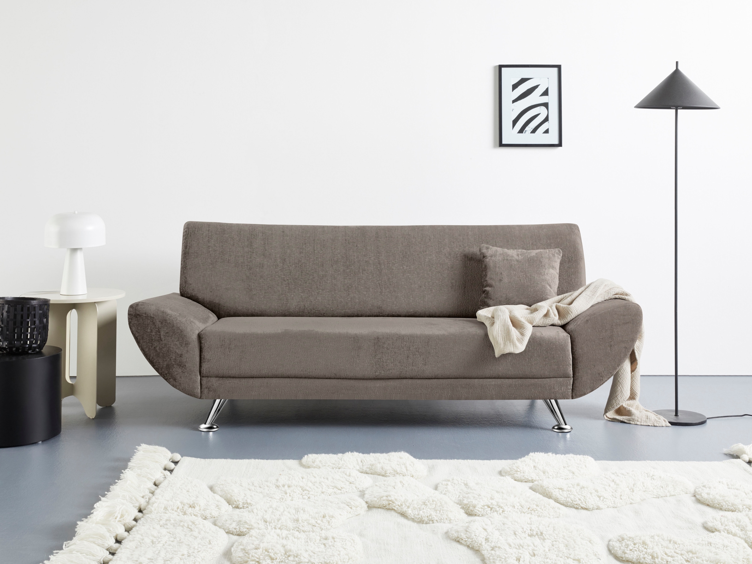 Home affaire 3-Sitzer "Saltare elegant & komfortabel, toller Designfuß, bequem, Breite 205cm"