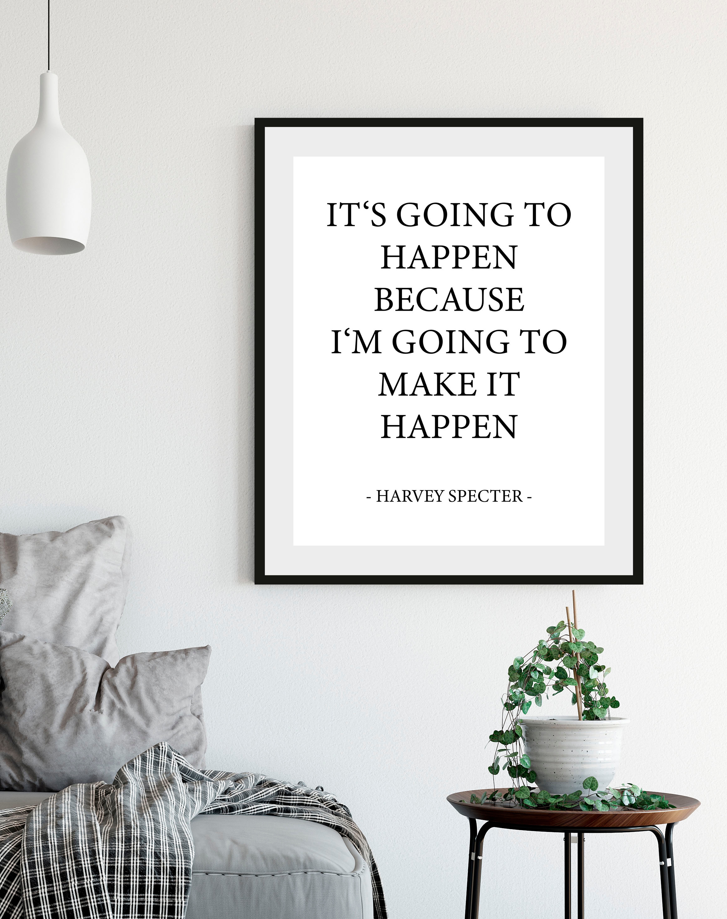 queence Bild "HAPPEN", (1 St.), HD Premium Poster-Druck inkl. Holzrahmen günstig online kaufen