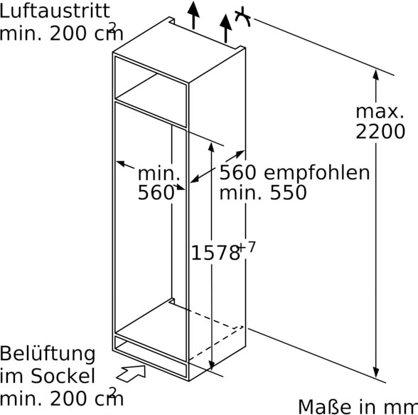 BOSCH Einbaukühlgefrierkombination »KIS77AFE0«