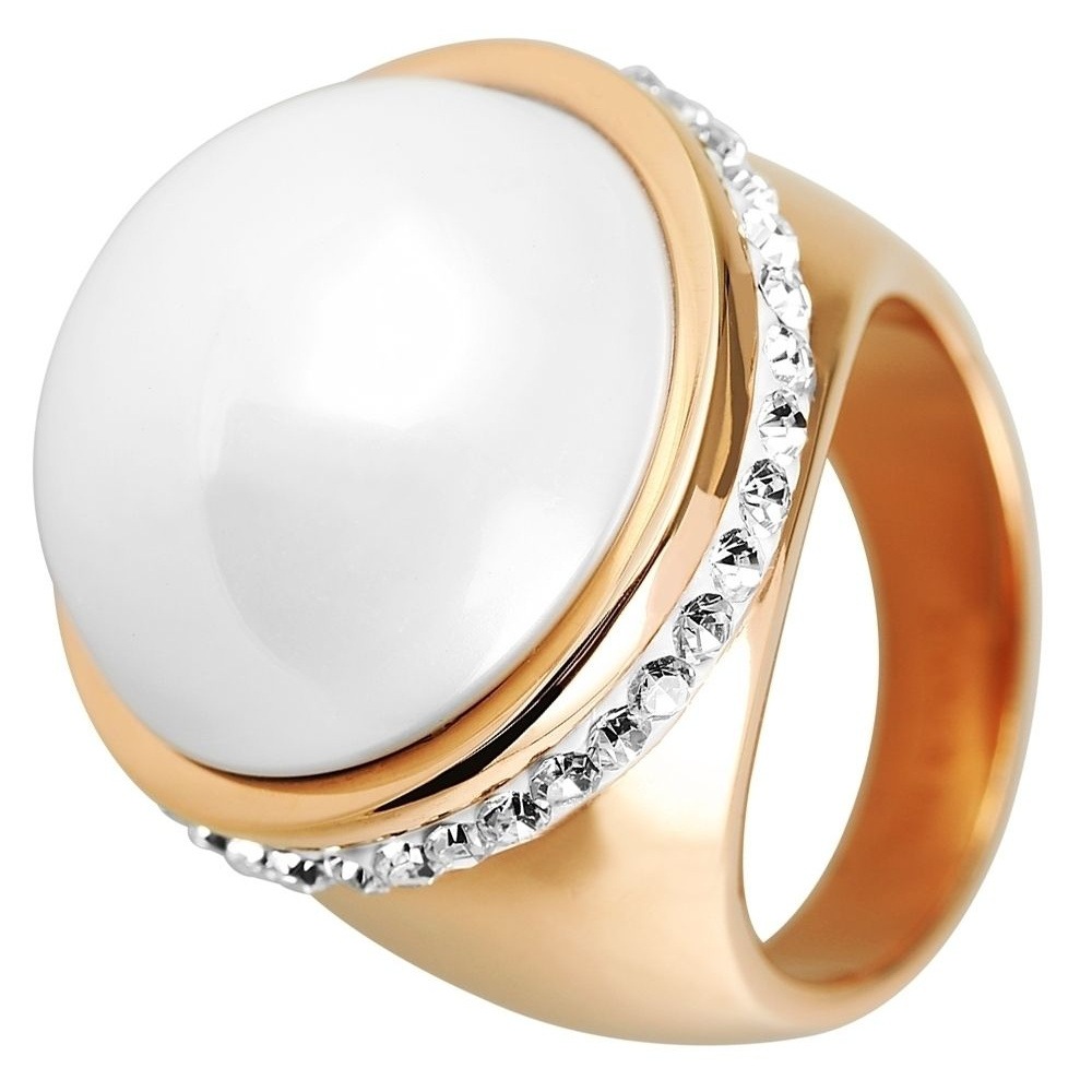 Fingerring ADELIA´S "Damen Ring aus Edelstahl mit Strass Steinchen" Gr. 60, gold, Fingerringe, Damen, 60, Edelstahl, Fingerring 6