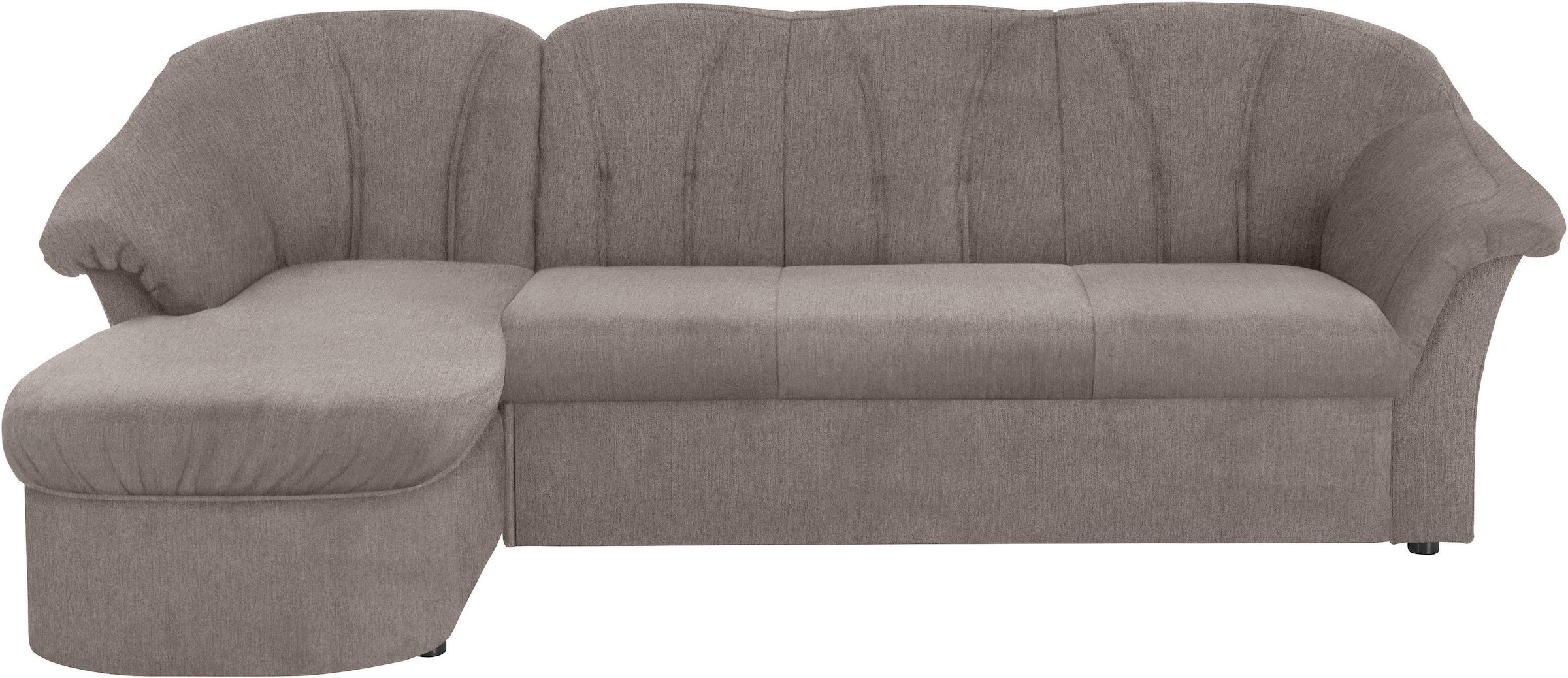DOMO collection Ecksofa »Pegnitz, elegante Rückensteppung, kompakte Stellmaße 238/141cm, L-Form«, wahlweise mit Bettfunktion