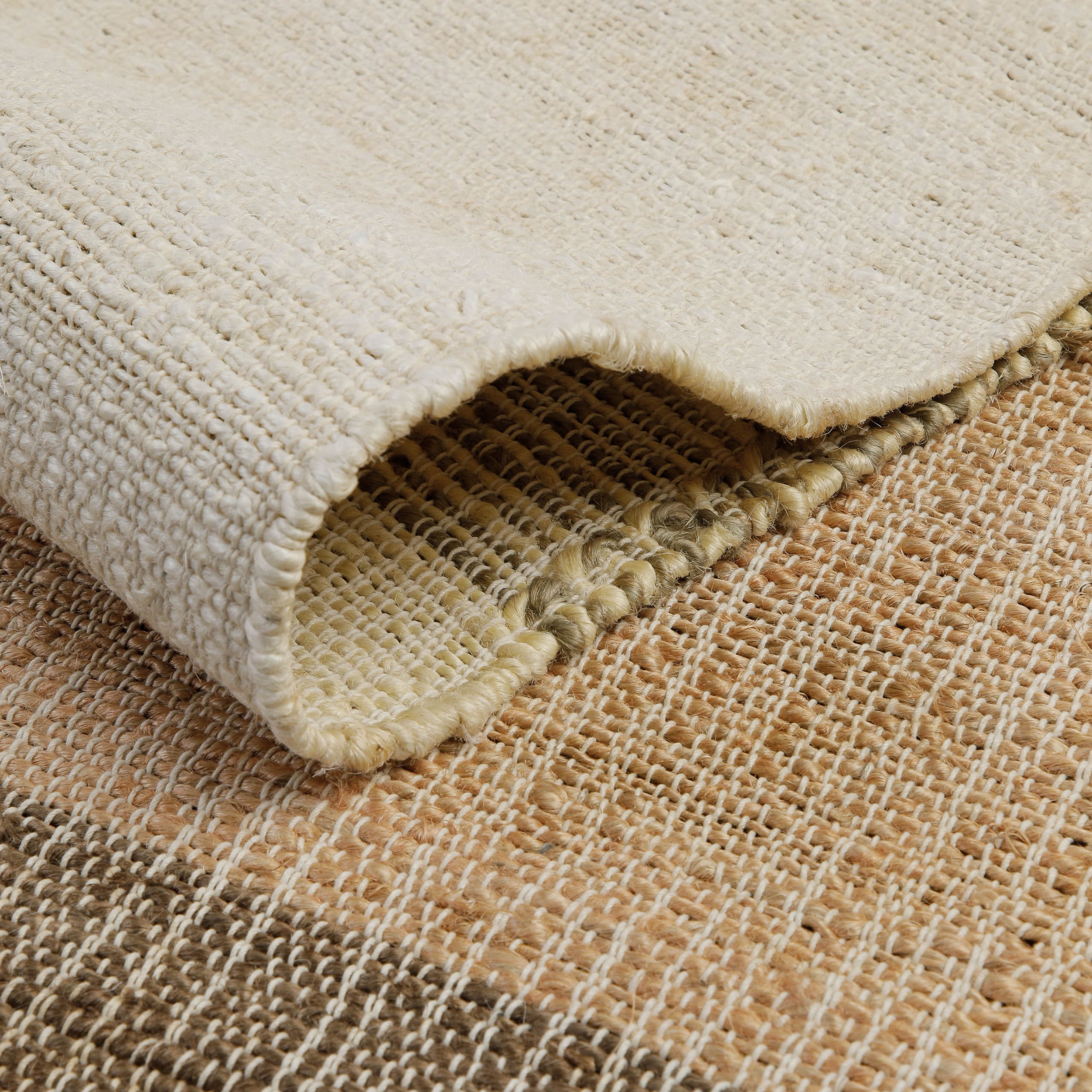 my home Teppich »Dallin«, rechteckig, 4 mm Höhe, 80% Jute, handgewebt, mit Fransen, Wohnzimmer, Naturfaser