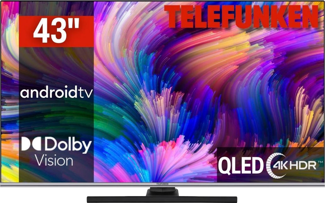 Telefunken LED-Fernseher »D43Q701X2CW«, 108 cm/43 Zoll, 4K Ultra HD, Android  TV-Smart-TV | BAUR