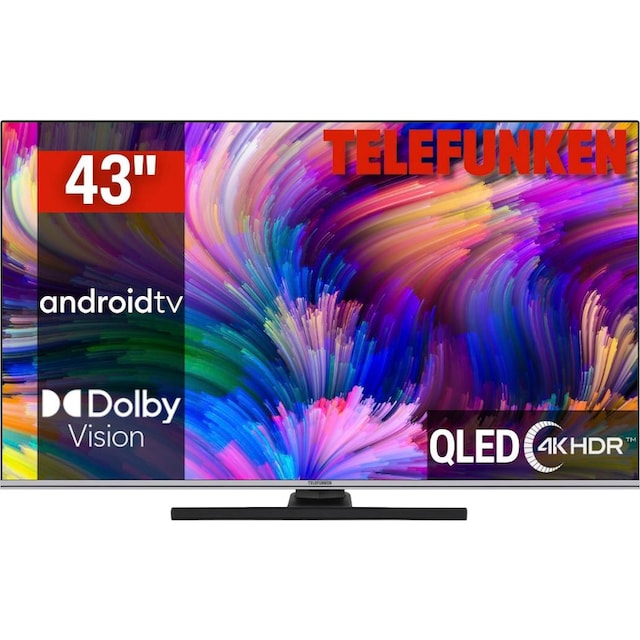Telefunken LED-Fernseher »D43Q701X2CW«, 108 cm/43 Zoll, 4K Ultra HD, Android  TV-Smart-TV | BAUR