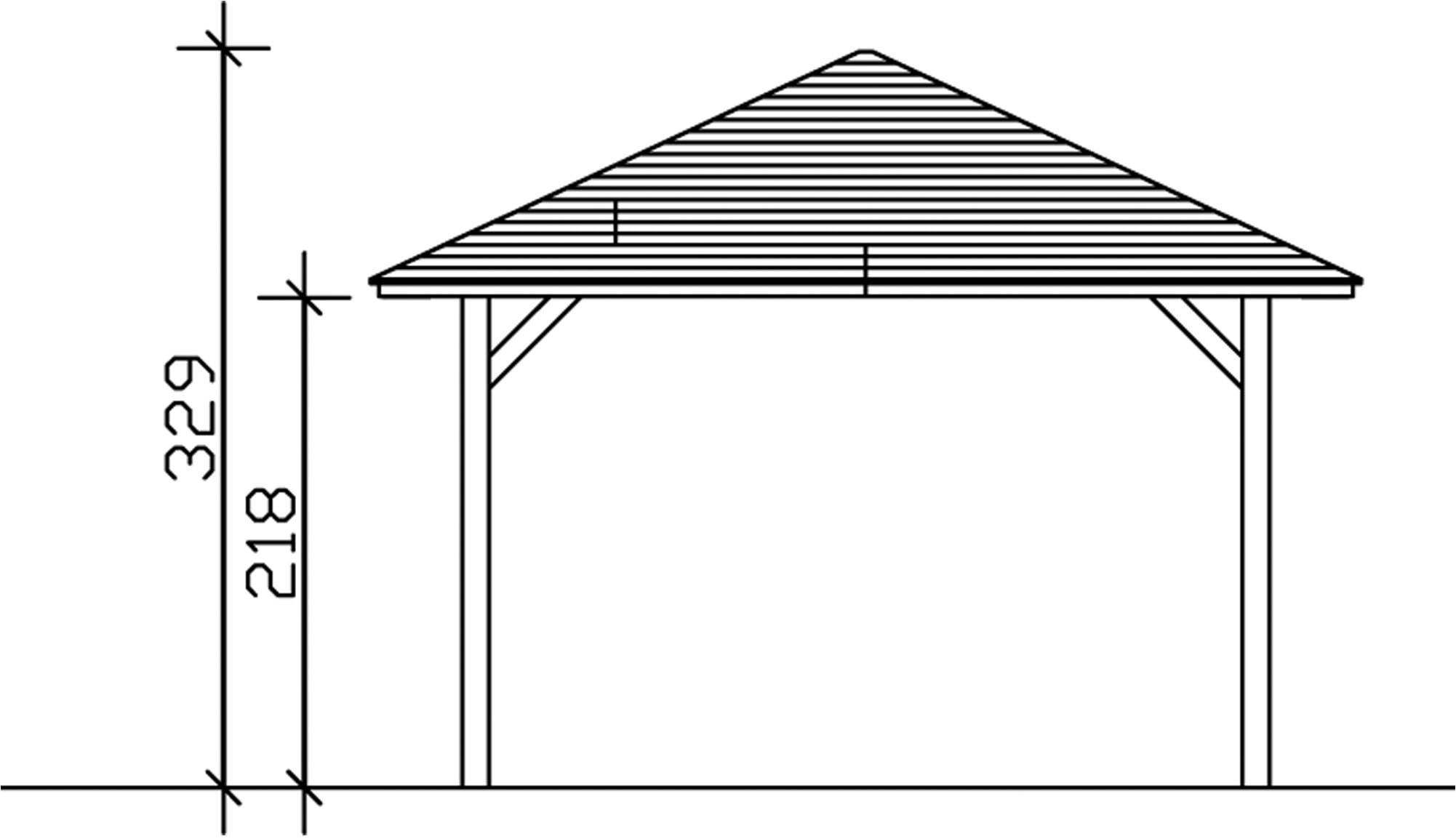 Skanholz Holzpavillon »Cannes 2«, Leimholz, 359 x 359 cm