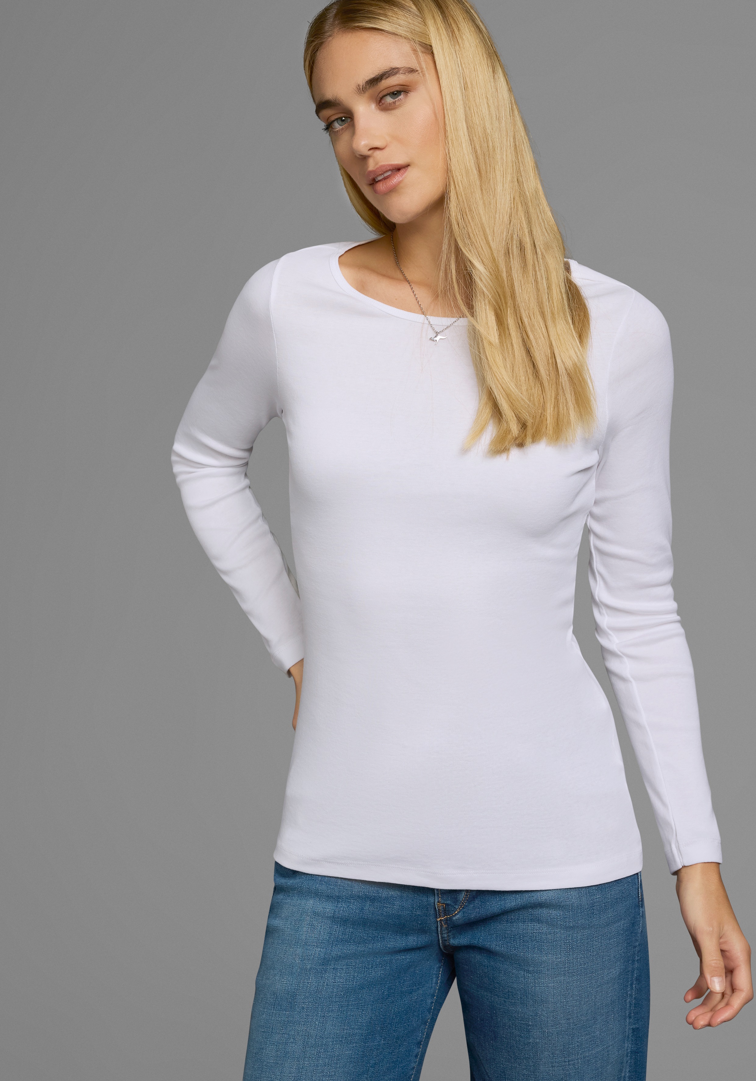 Thumbnail - Flashlights Langarmshirt Packung, 2er-Pack, 2 Stk. tlg. Langarm, sehr figurbetonter Schnitt, aus 100% Baumwolle