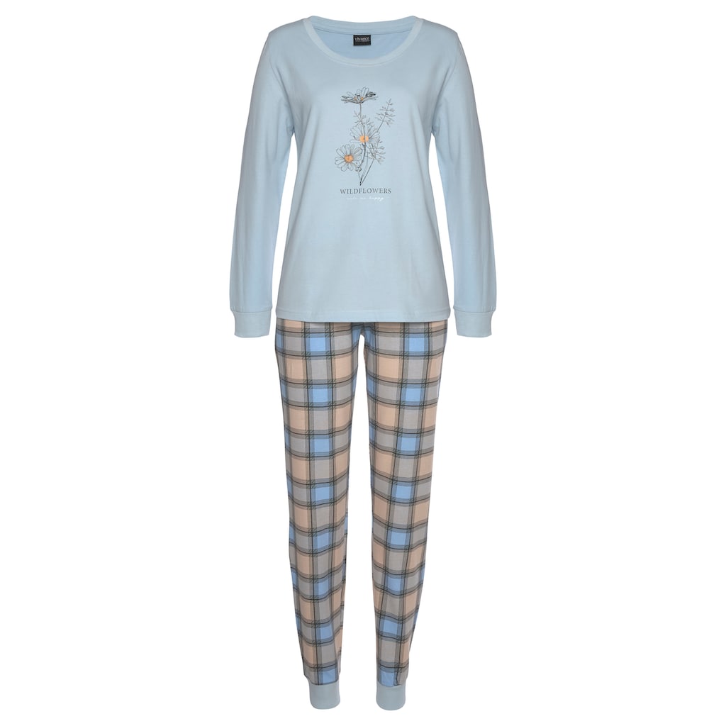 Vivance Dreams Pyjama, (4 tlg., 2 Stück), mit Frontdruck