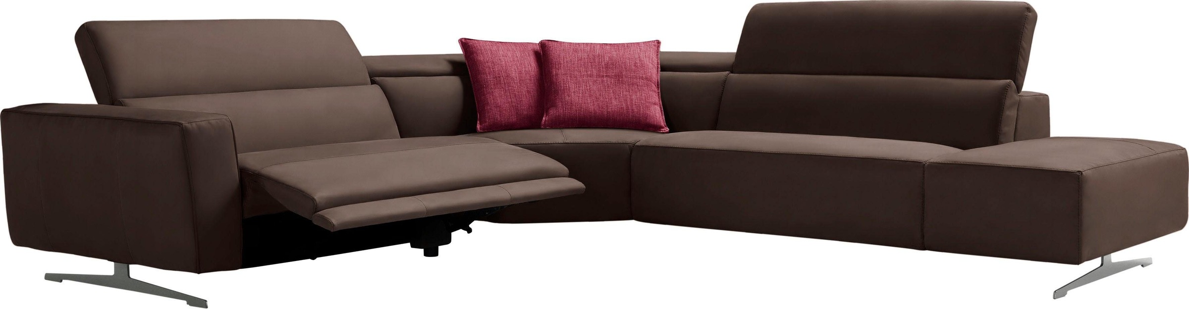 Egoitaliano Ecksofa, mit Relaxfunktion und verstellbaren Kopfteilelementen