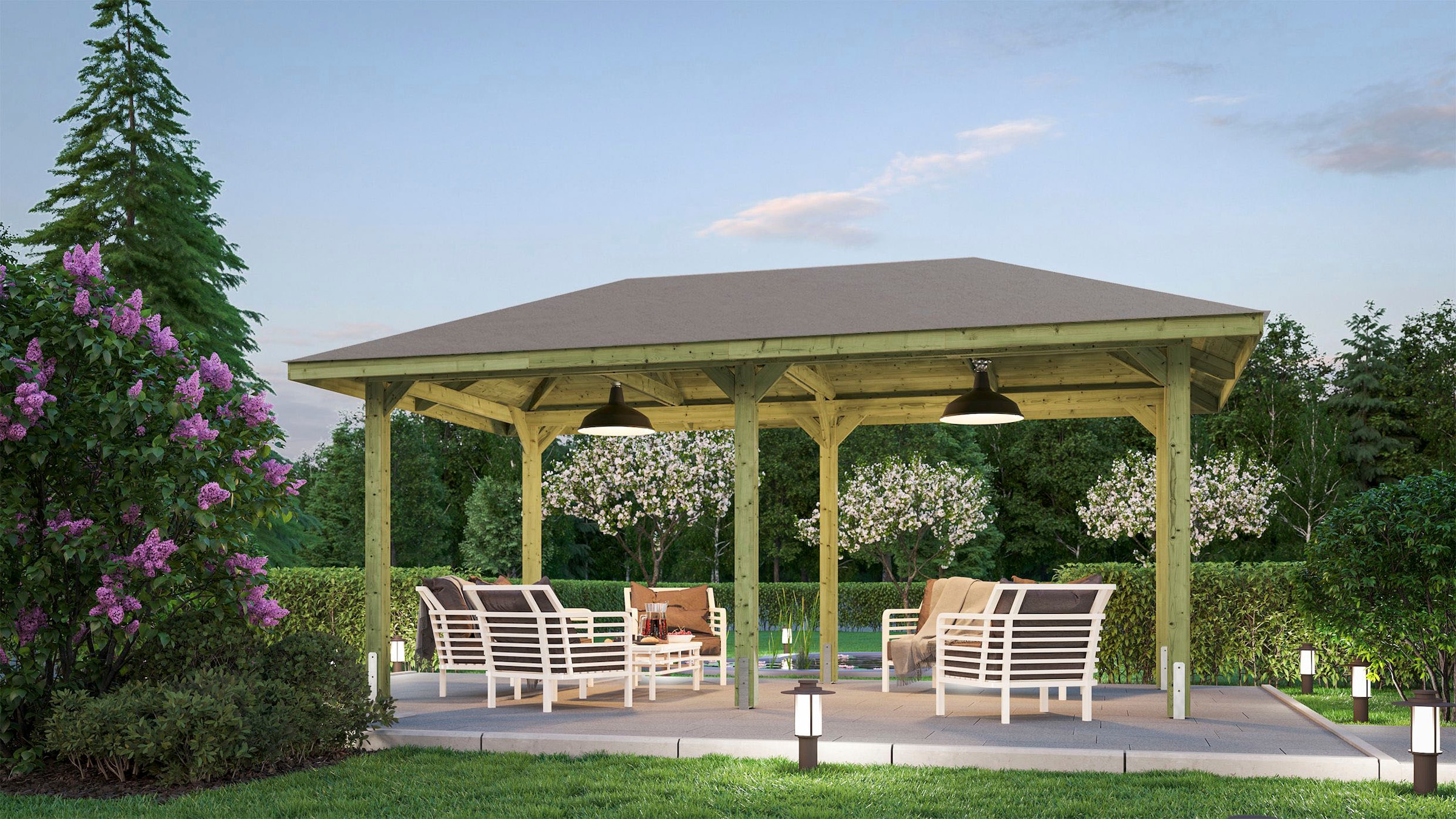 weka Pavillon »Gartenoase 651 B Gr.1«, 19 mm Massivholzdach