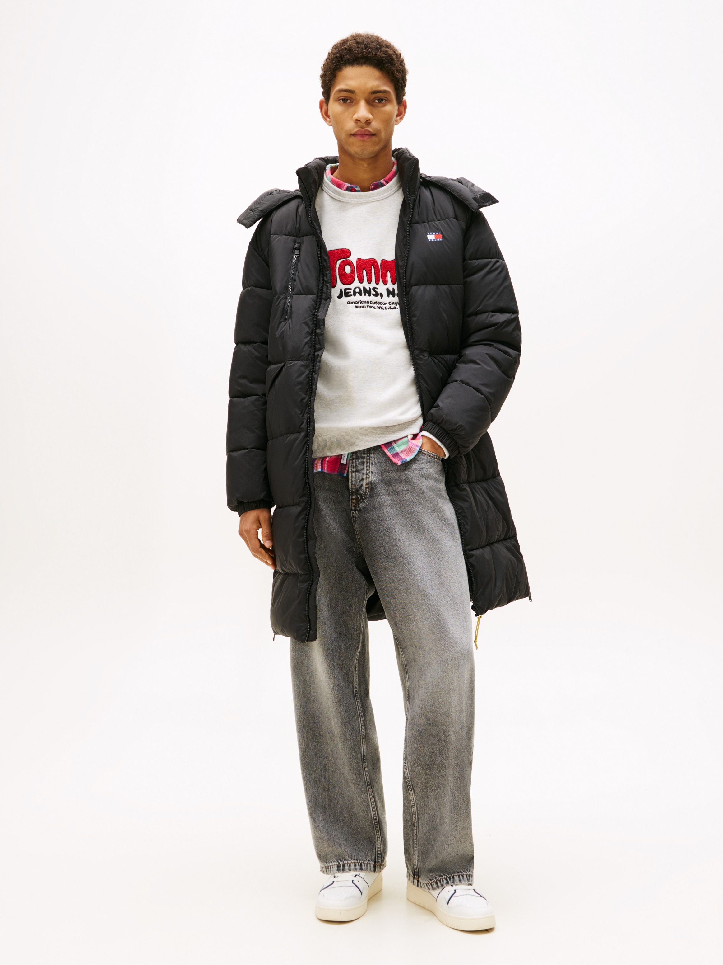 Tommy Jeans Steppmantel "VAIL MAXI PARKA" Regular fit mit abnehmbarer Kapuz günstig online kaufen