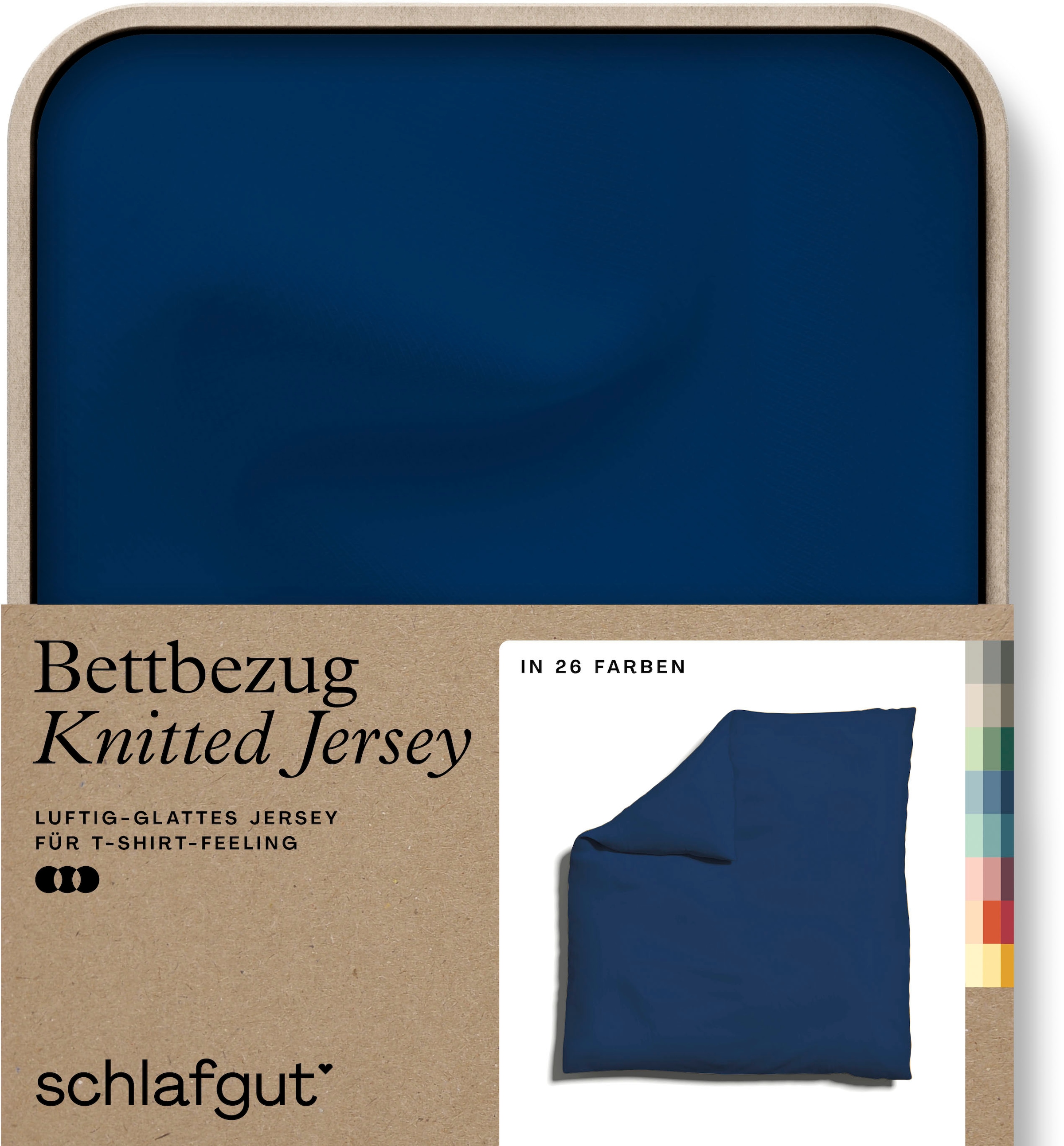 Schlafgut "Premium Bettbezug Knitted Jersey (1 St)" Ton-in-Ton Reißverschluss, Bio-Baumwolle mit Elasthan, Uni, OEKO Tex