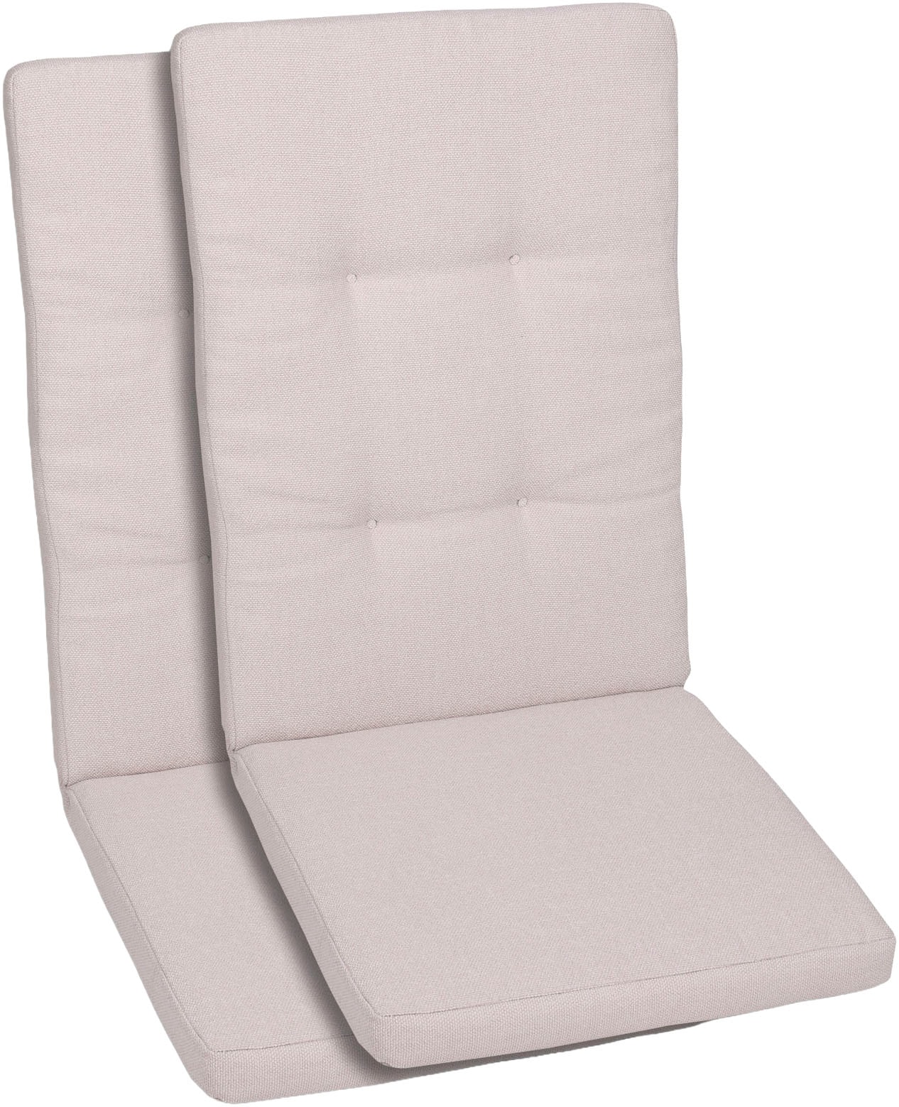 GO-DE Hochlehnerauflage Uni Bouclé natur - Maße BxLxH ca.: 50 cm x 120 cm x 7 cm