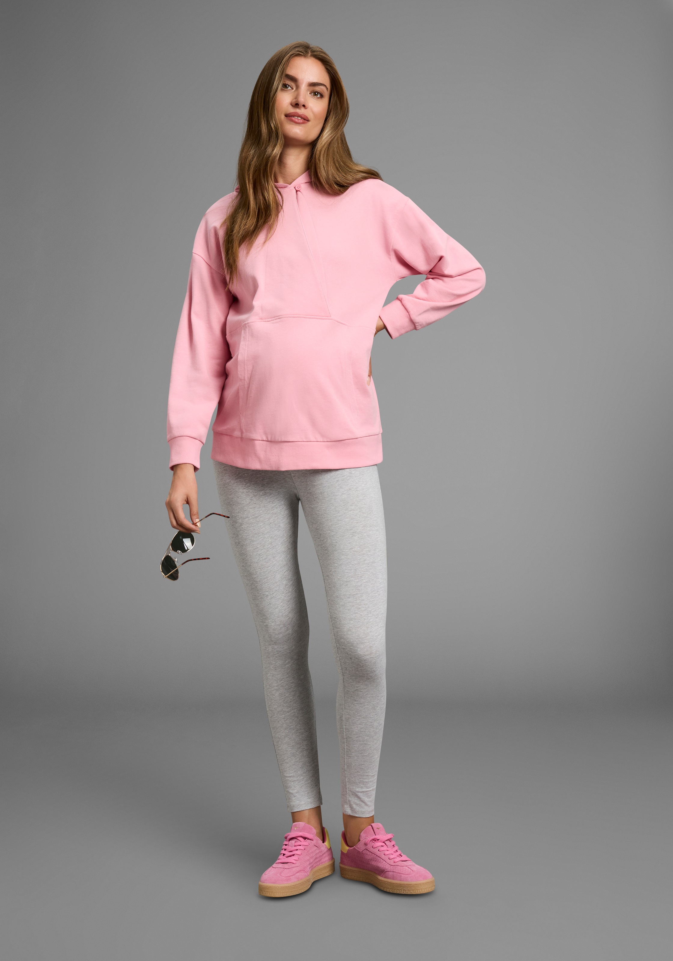 Neun Monate Umstandssweatshirt »Stillsweatshirt für Schwangerschaft und Stillzeit«, Kapuzen-Sweatshirt mit praktischem Verschluss