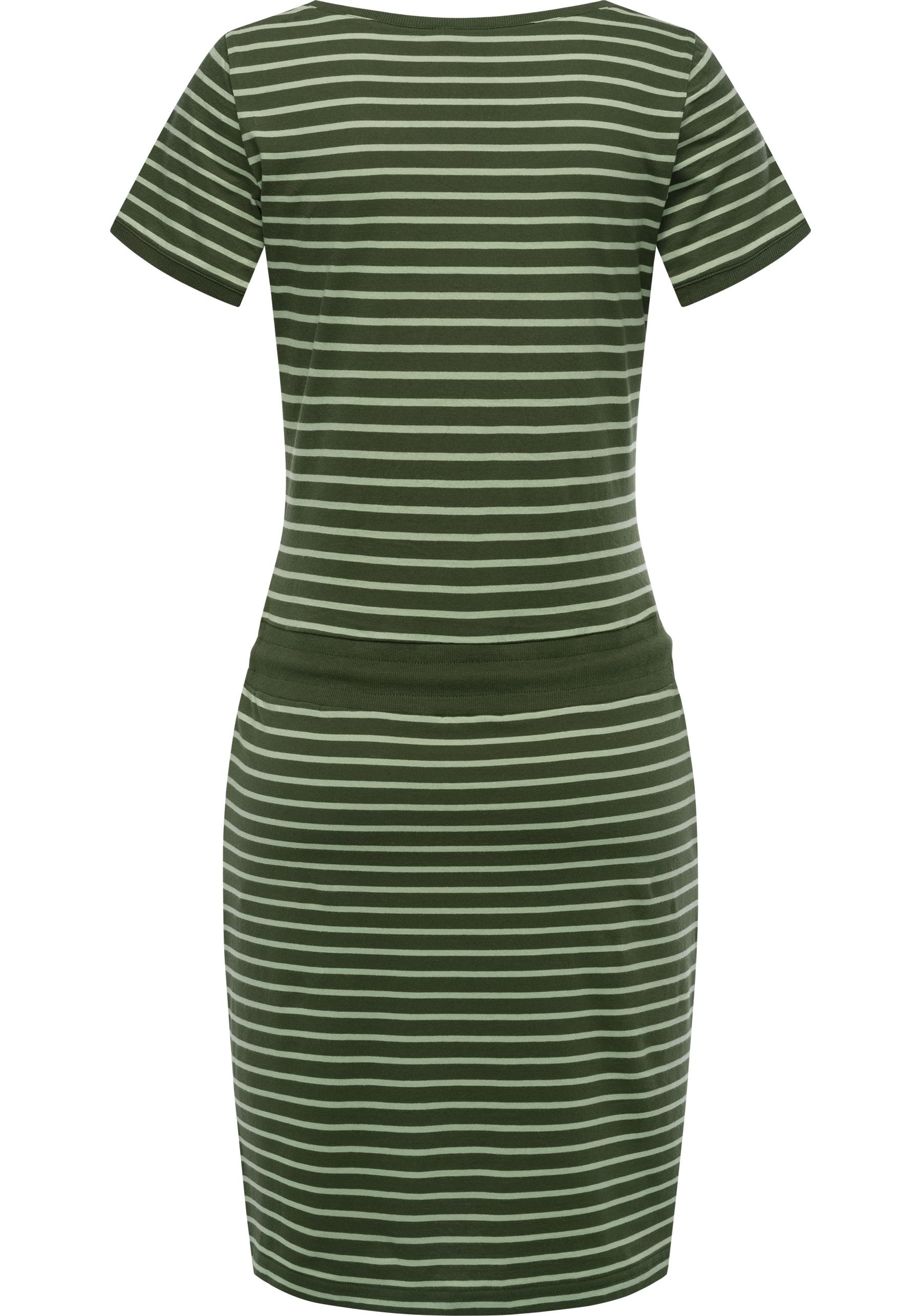 Ragwear Sommerkleid »Baomi«, gestreiftes Damen Minikleid mit Taillenkordel und Taschen